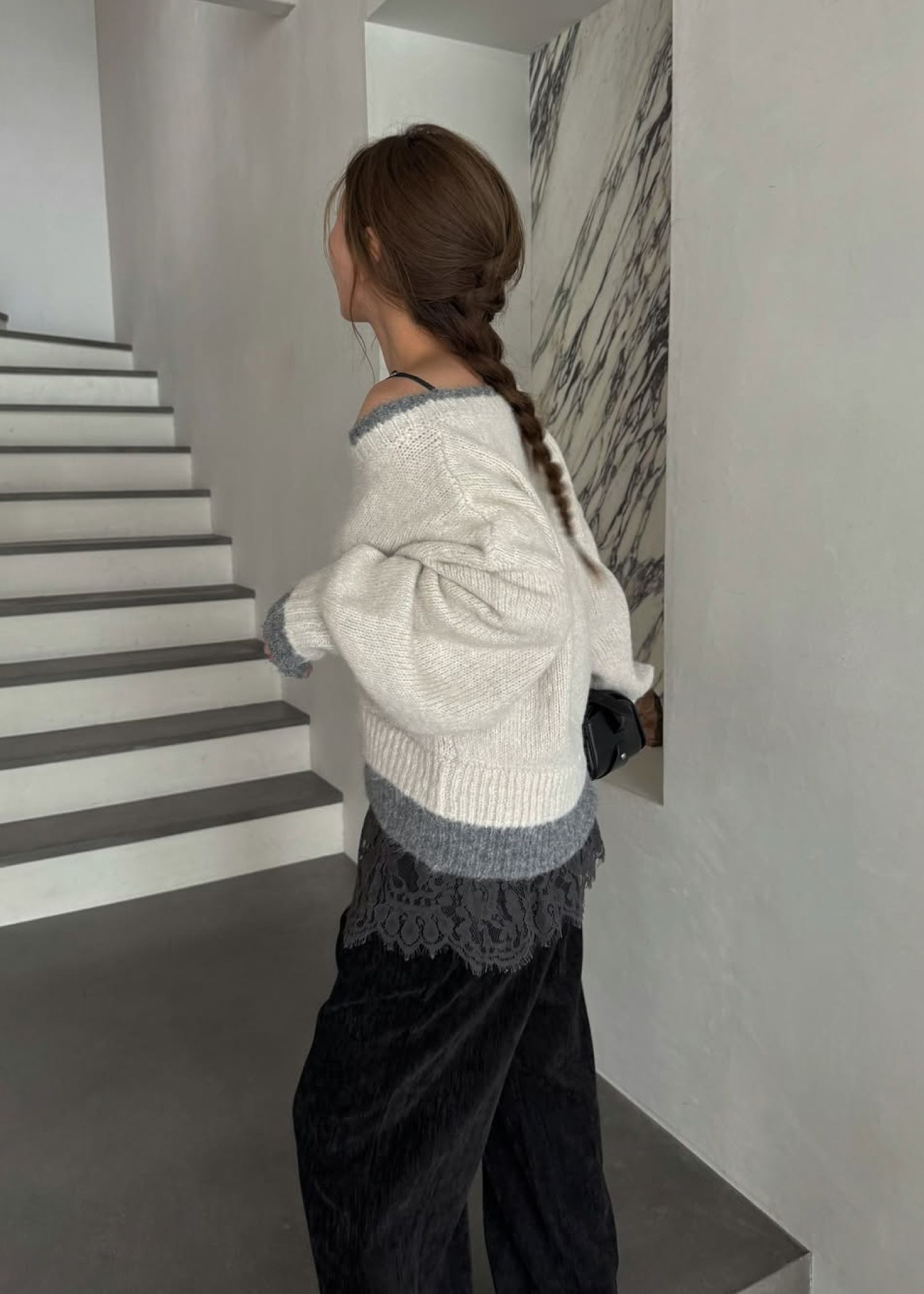 double rib layered like broach knit