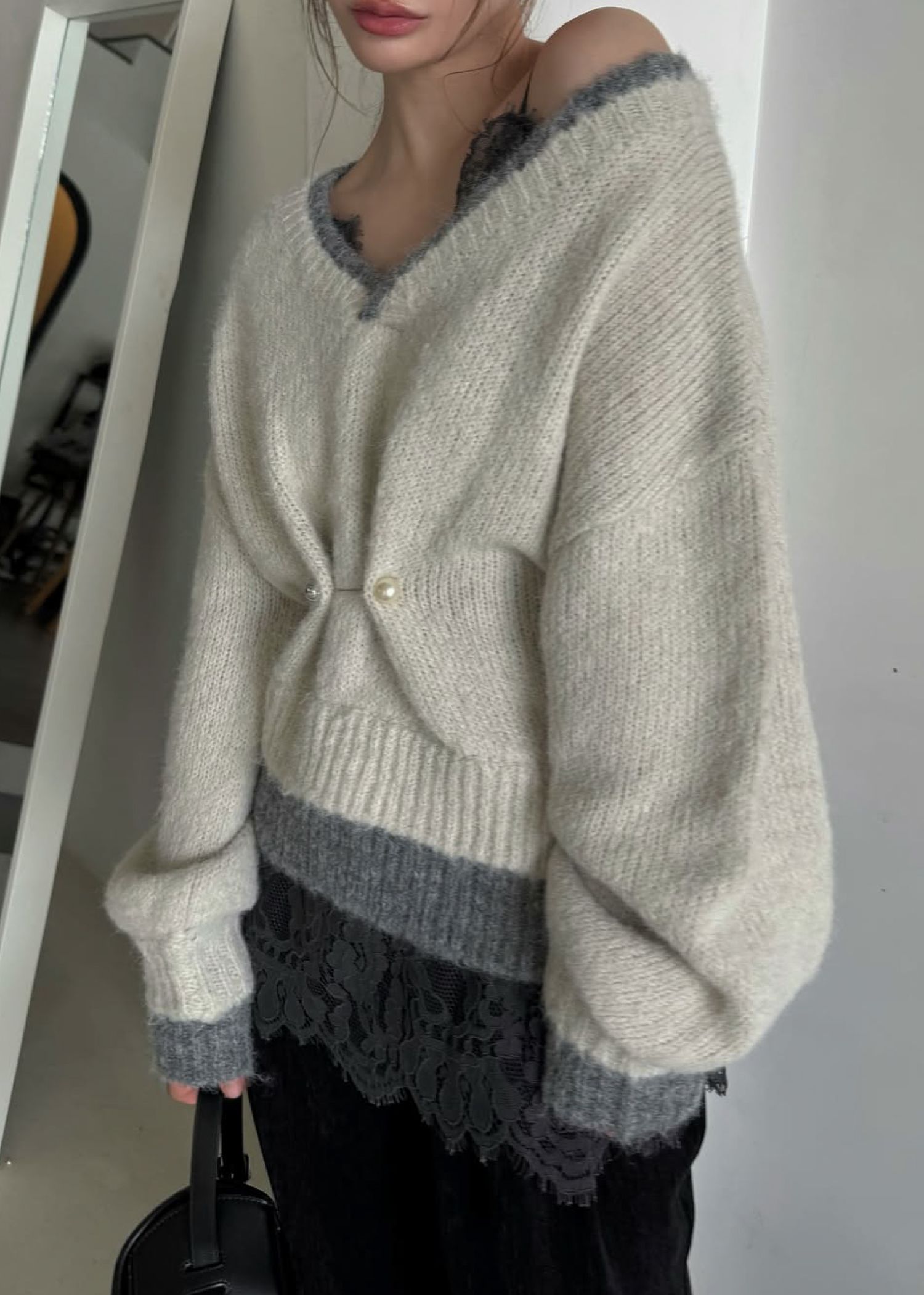 double rib layered like broach knit