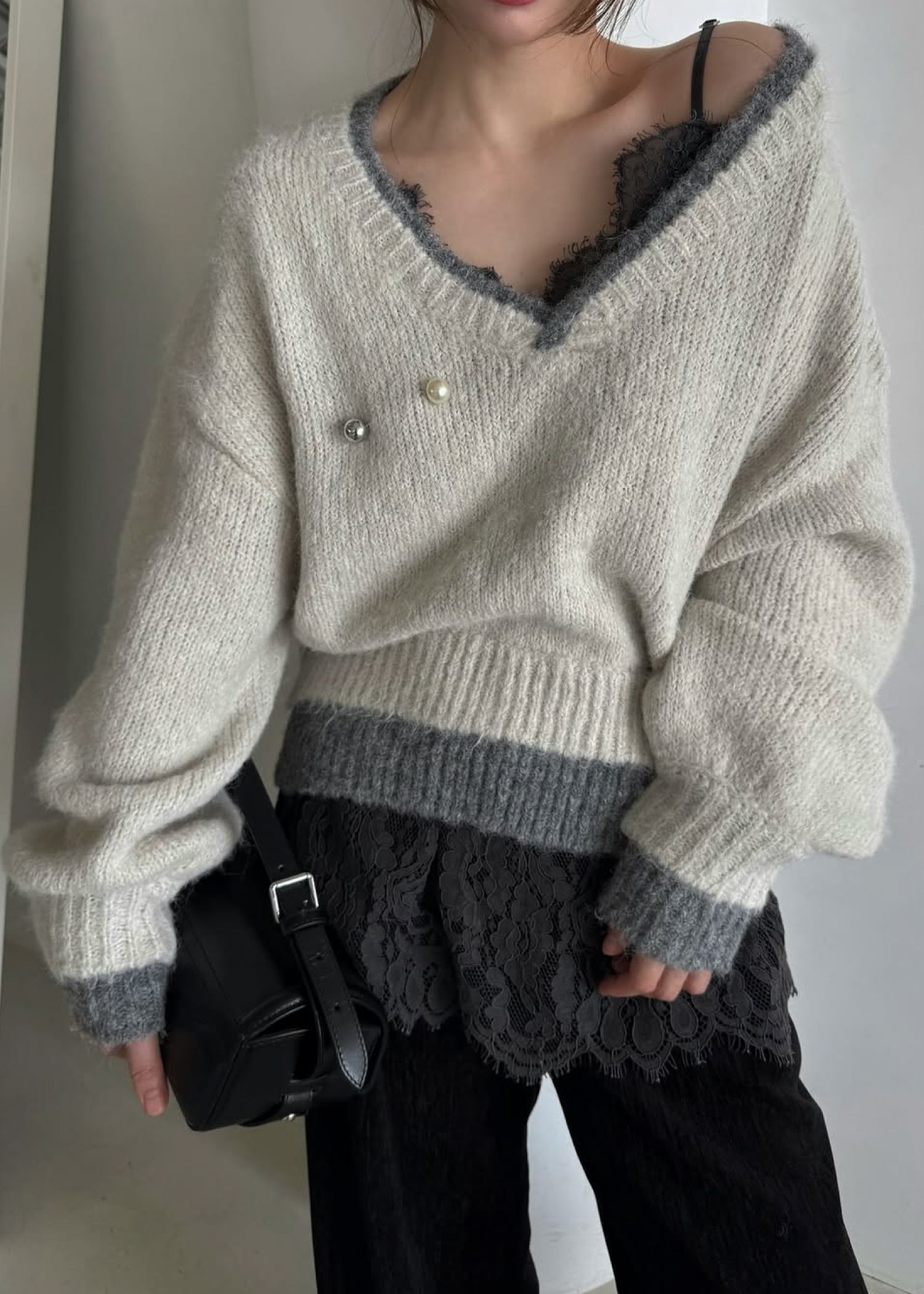 double rib layered like broach knit