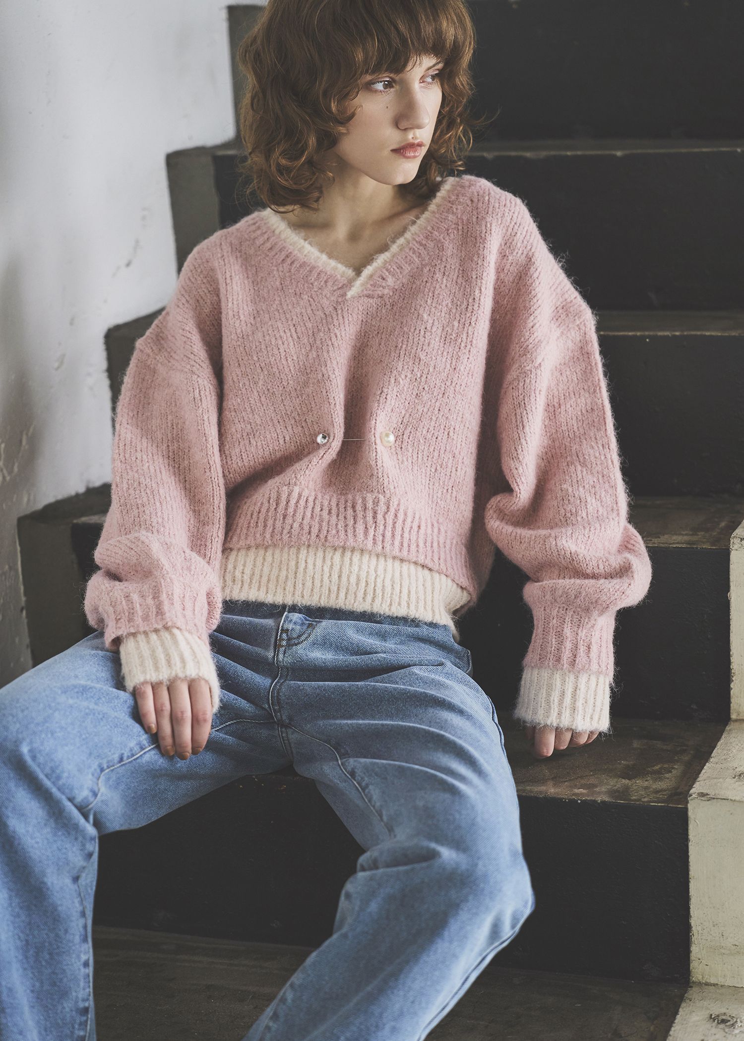 double rib layered like broach knit