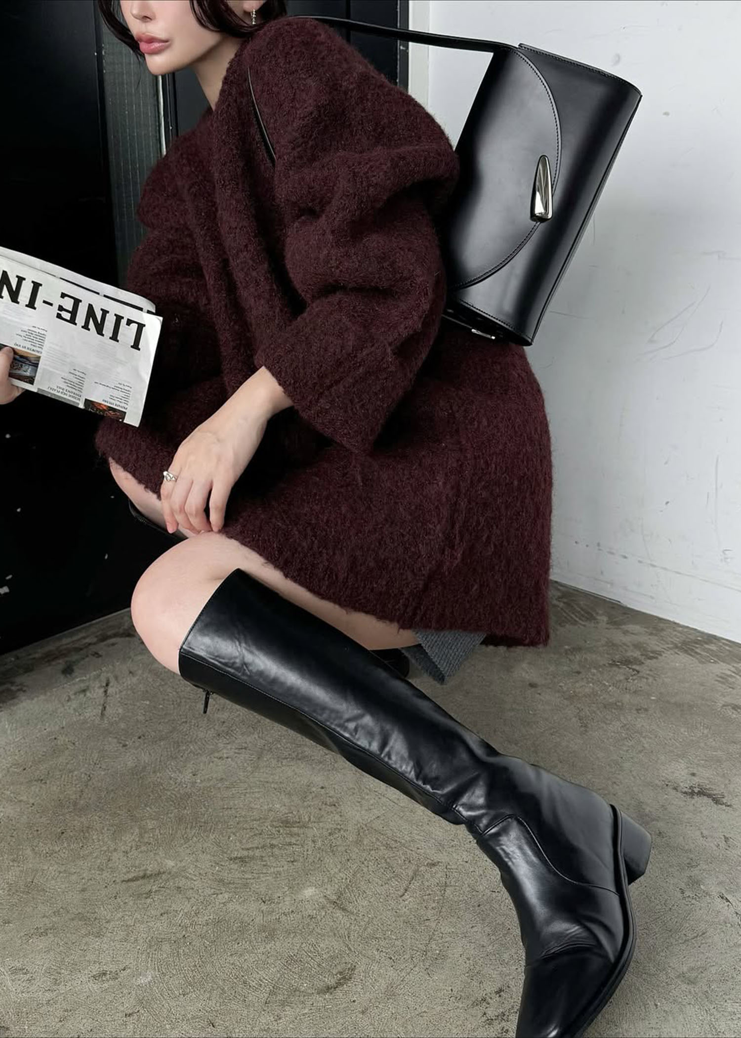 jacquard big silhouette knit