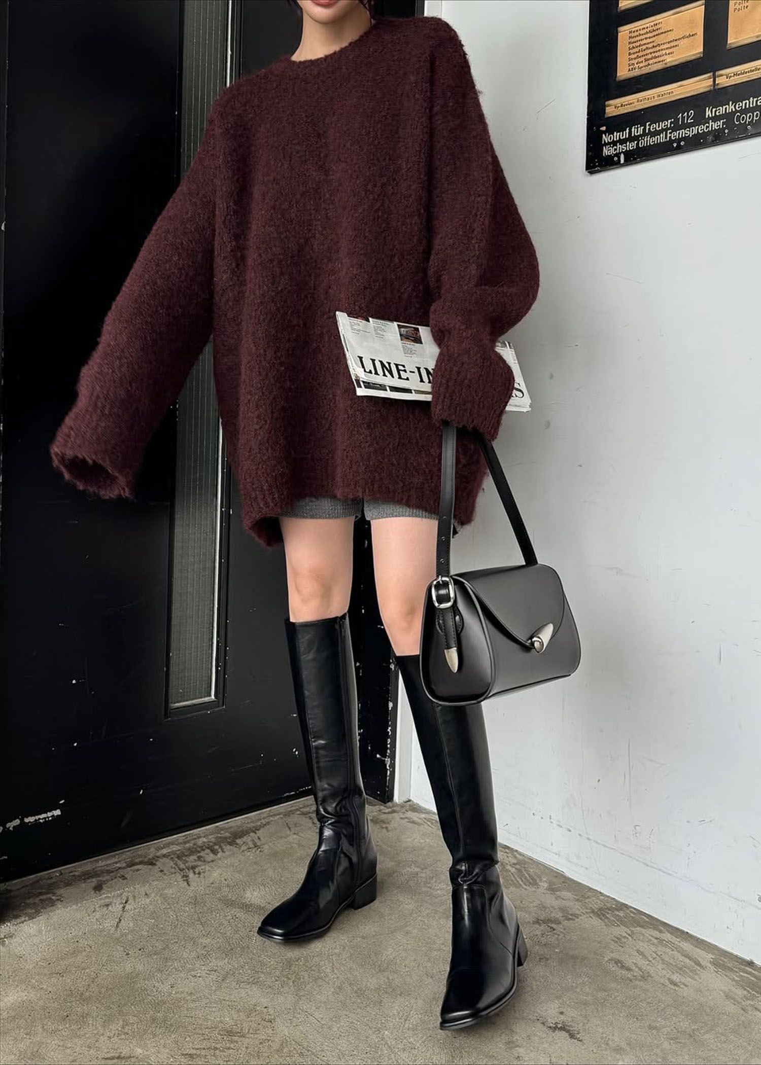 jacquard big silhouette knit