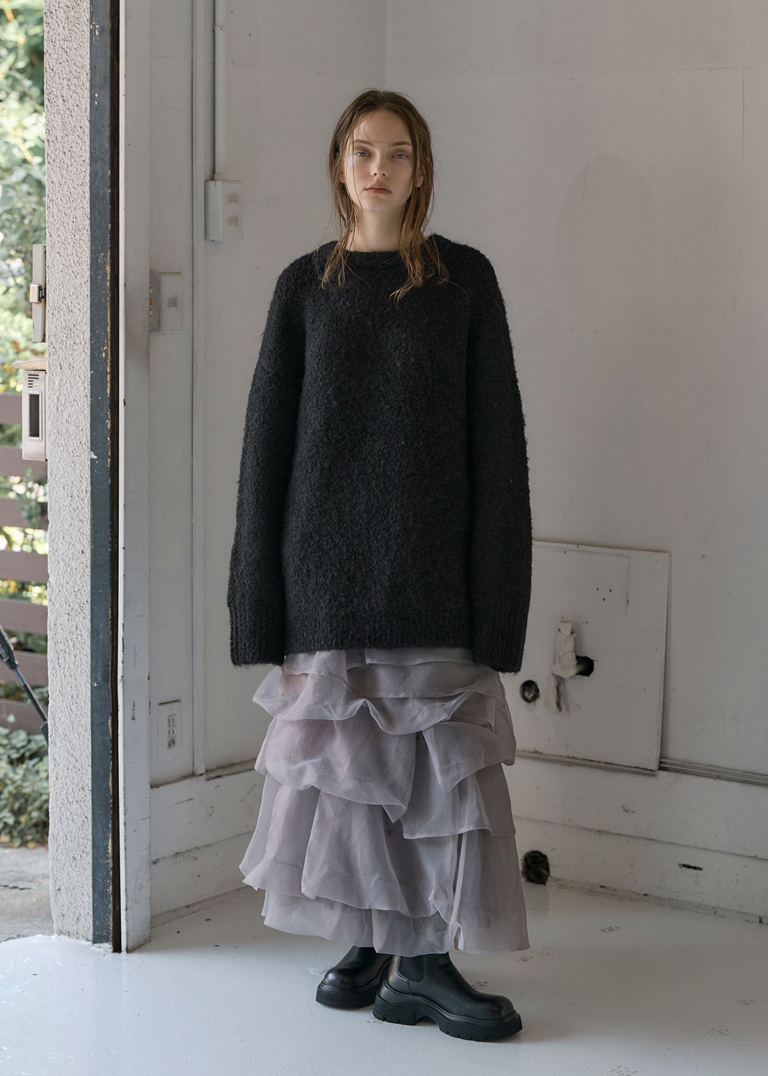 jacquard big silhouette knit