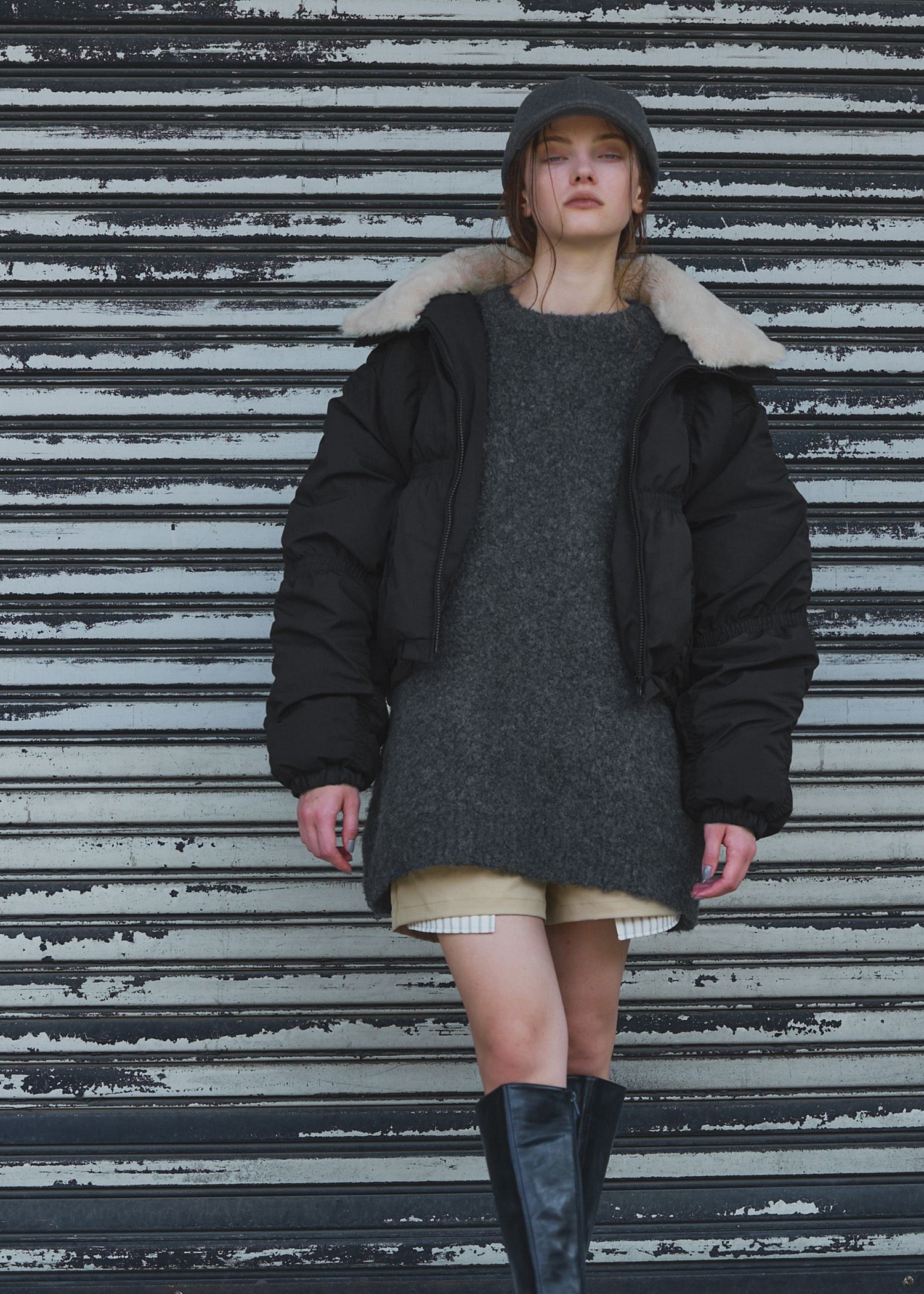 jacquard big silhouette knit