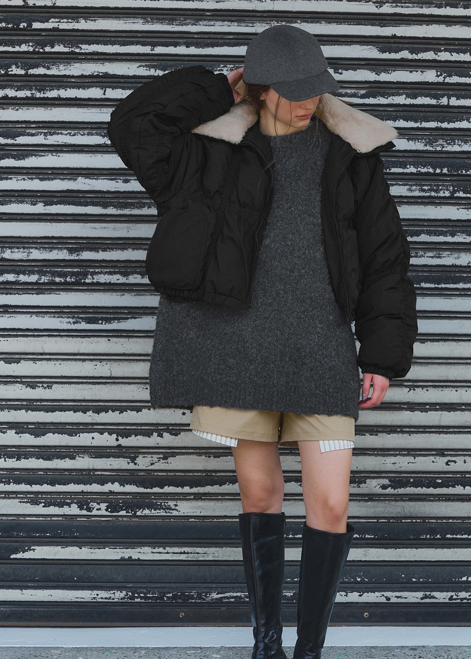 jacquard big silhouette knit