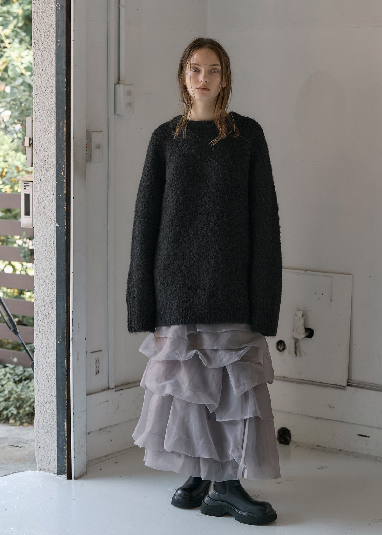 jacquard big silhouette knit