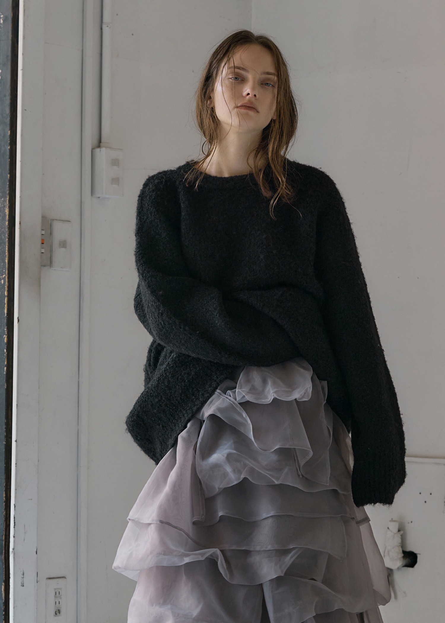 jacquard big silhouette knit