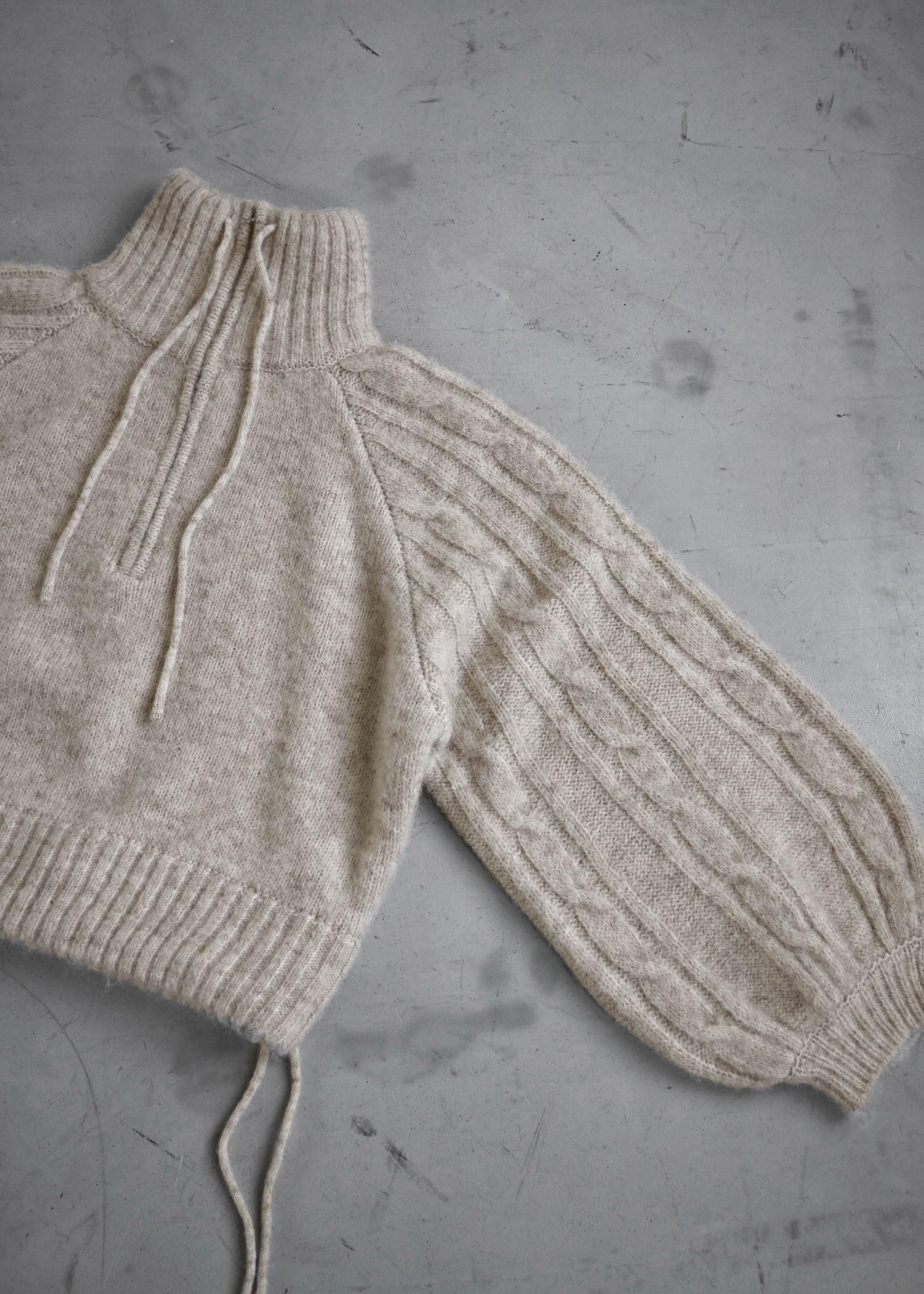 half zip cropped knit pullover