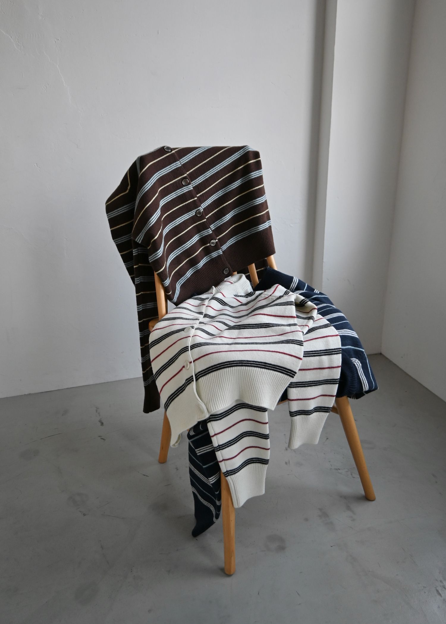 multi border raglan knit cardigan