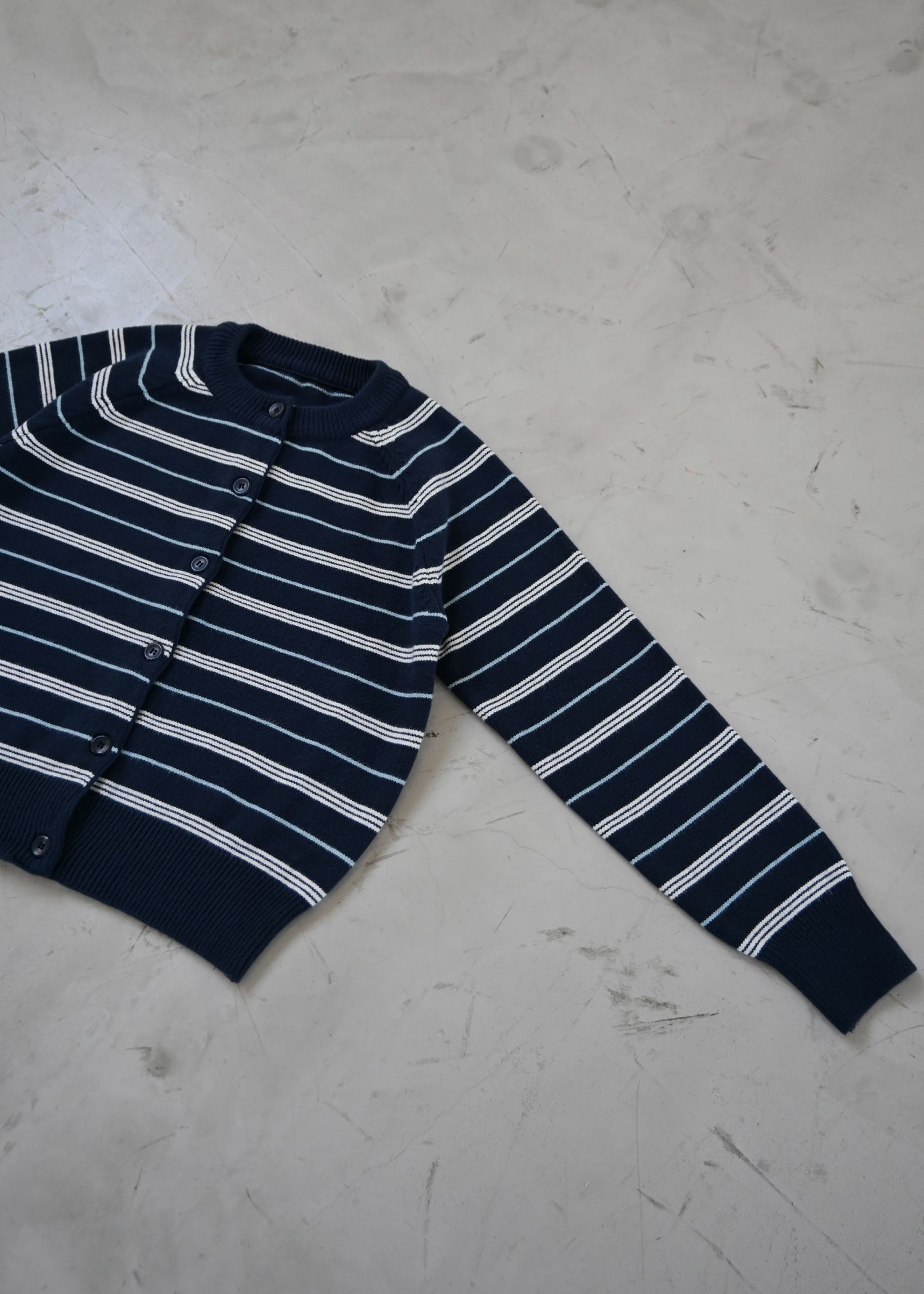 multi border raglan knit cardigan