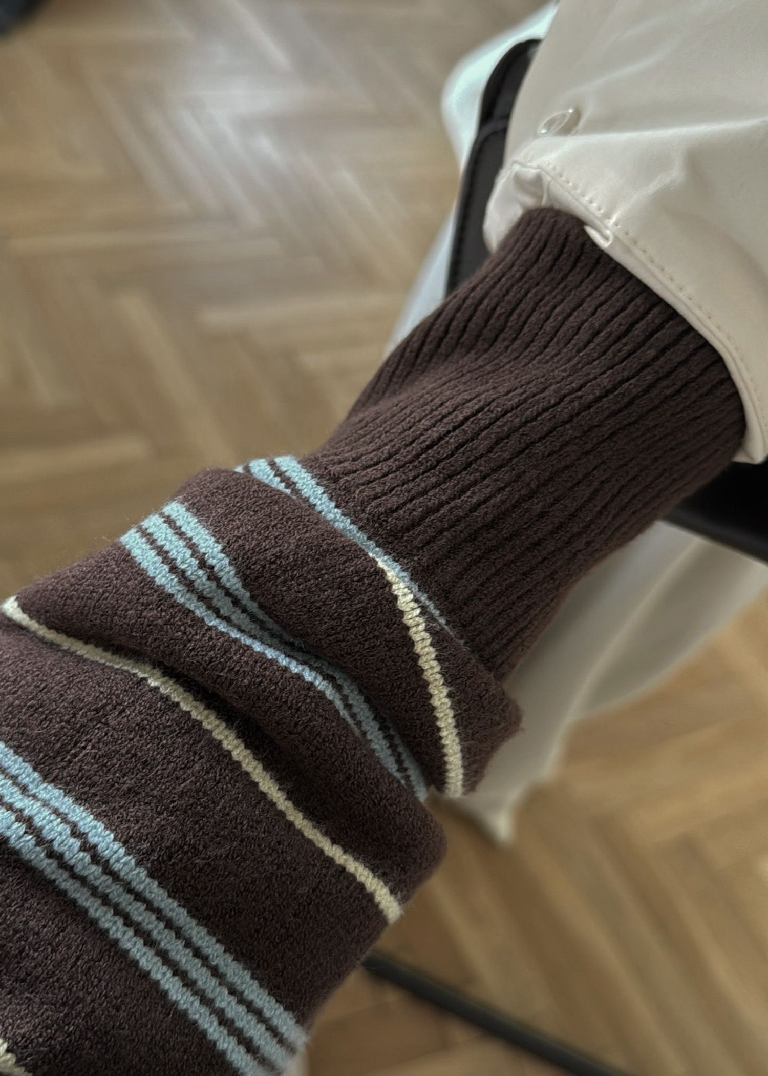 multi border raglan knit cardigan