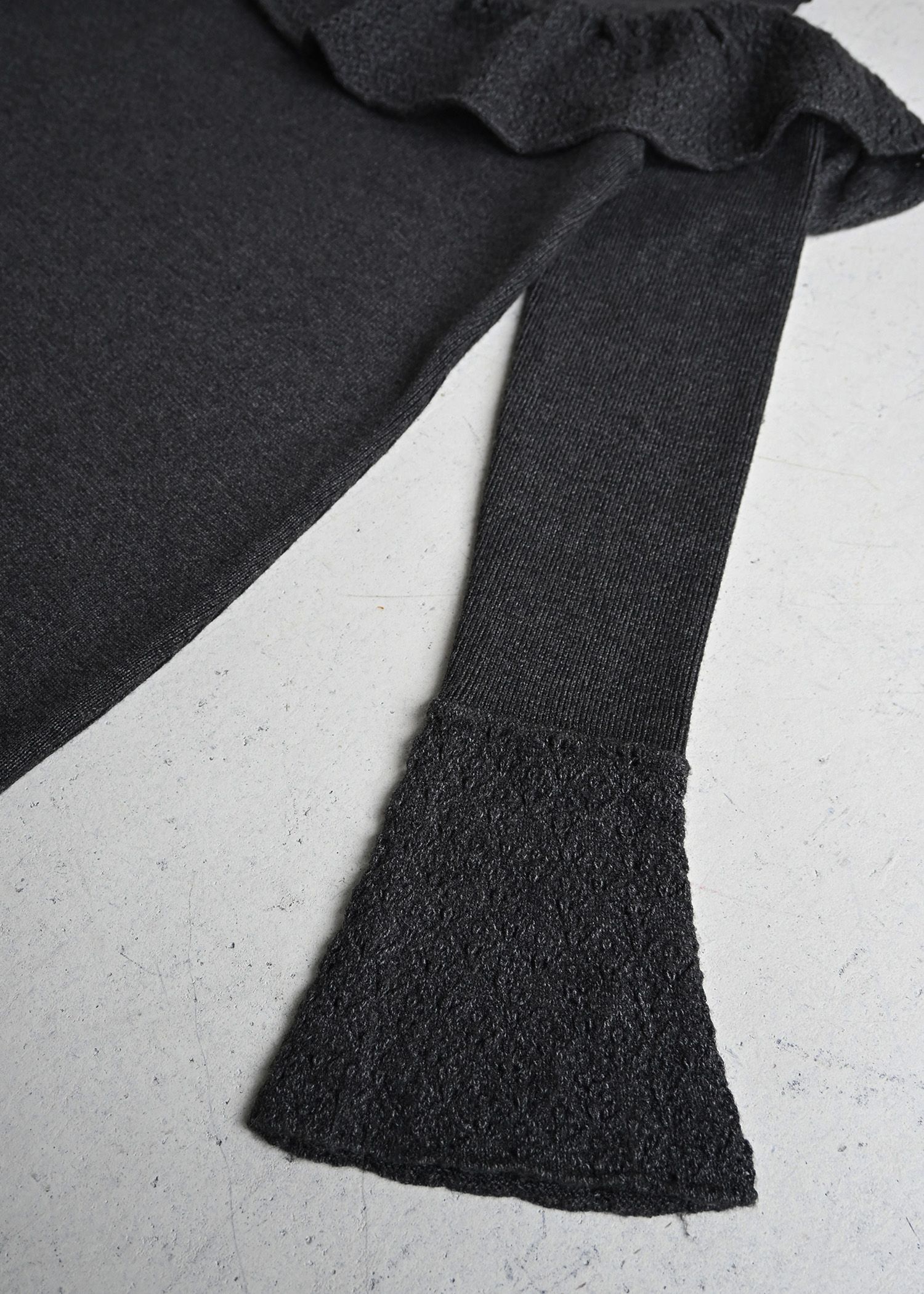 shoulder slit frill mermaid knit OP