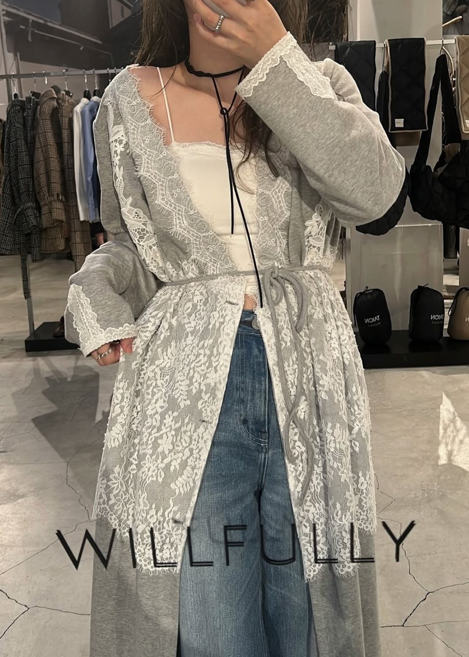 cachecoeur multi lace sweat OP