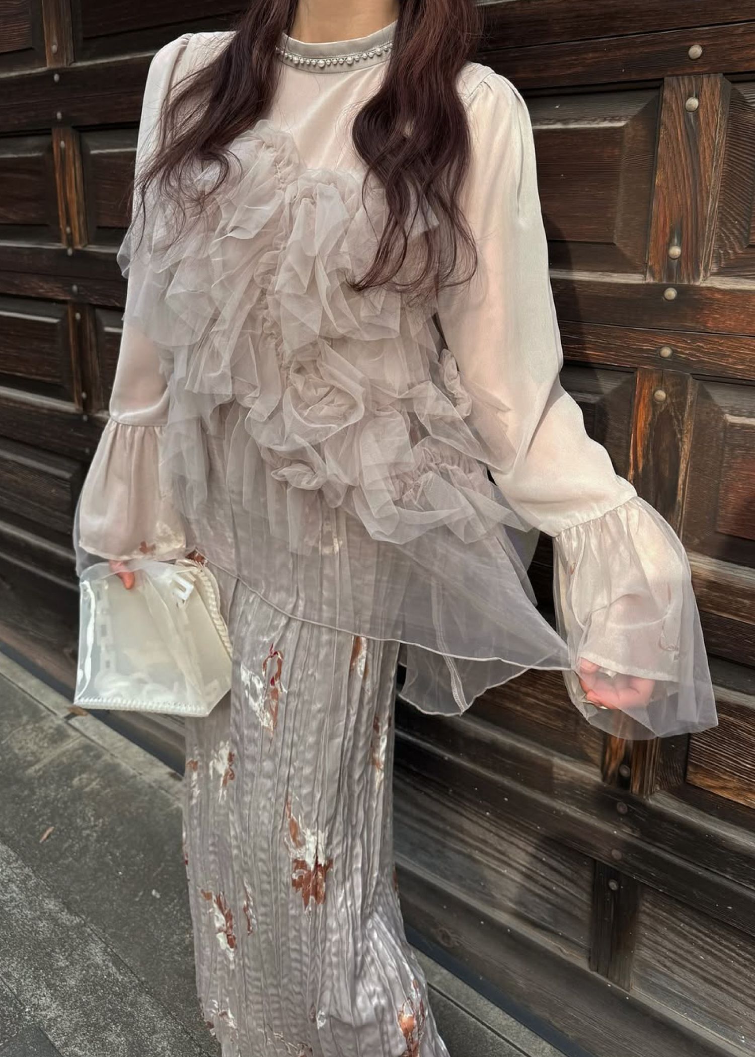 random tulle layered iris pleats OP