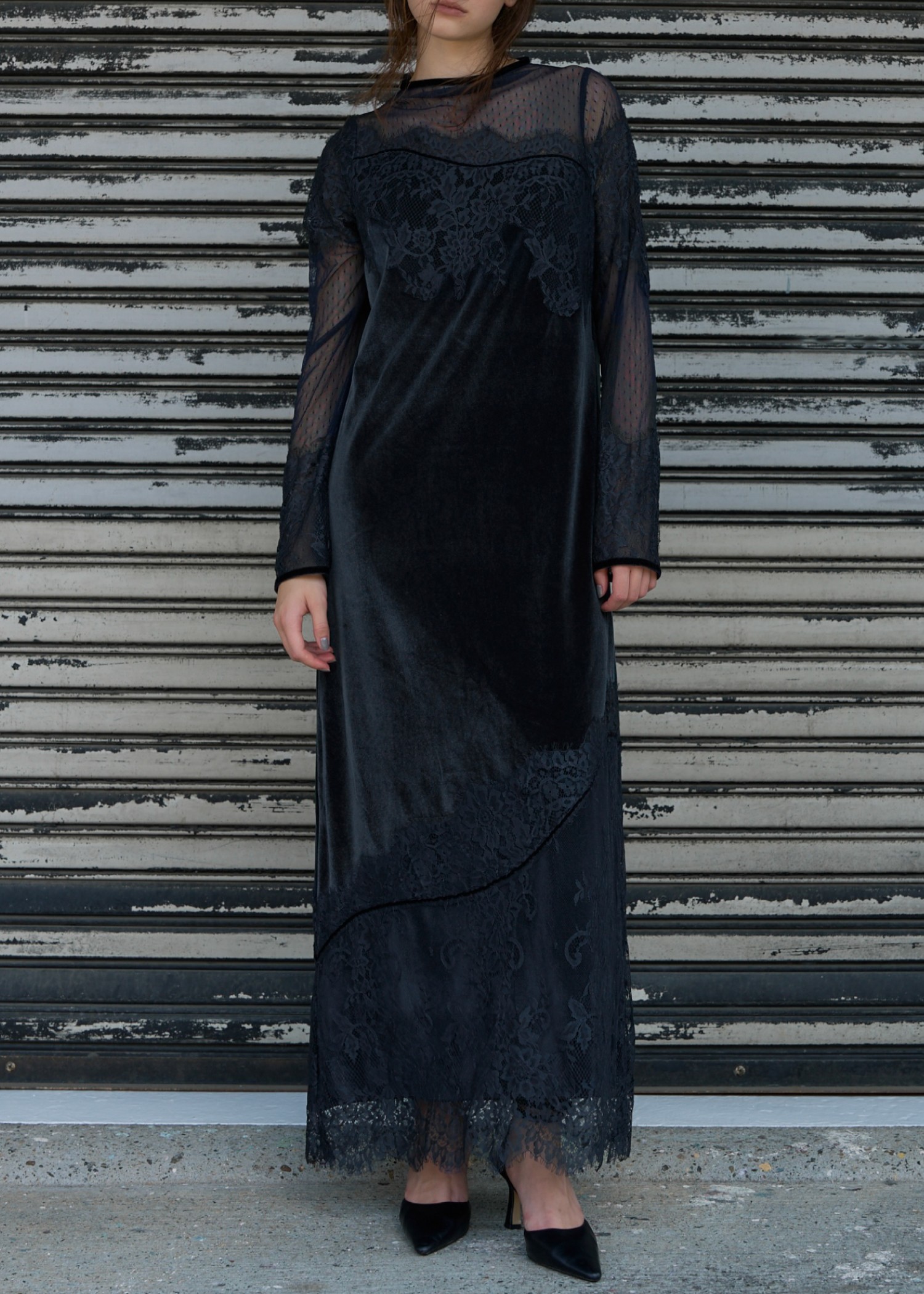 WILLFULLY シースルードット ベージュ ワンピース WILLFULLY シースルードット ベージュ ワンピース