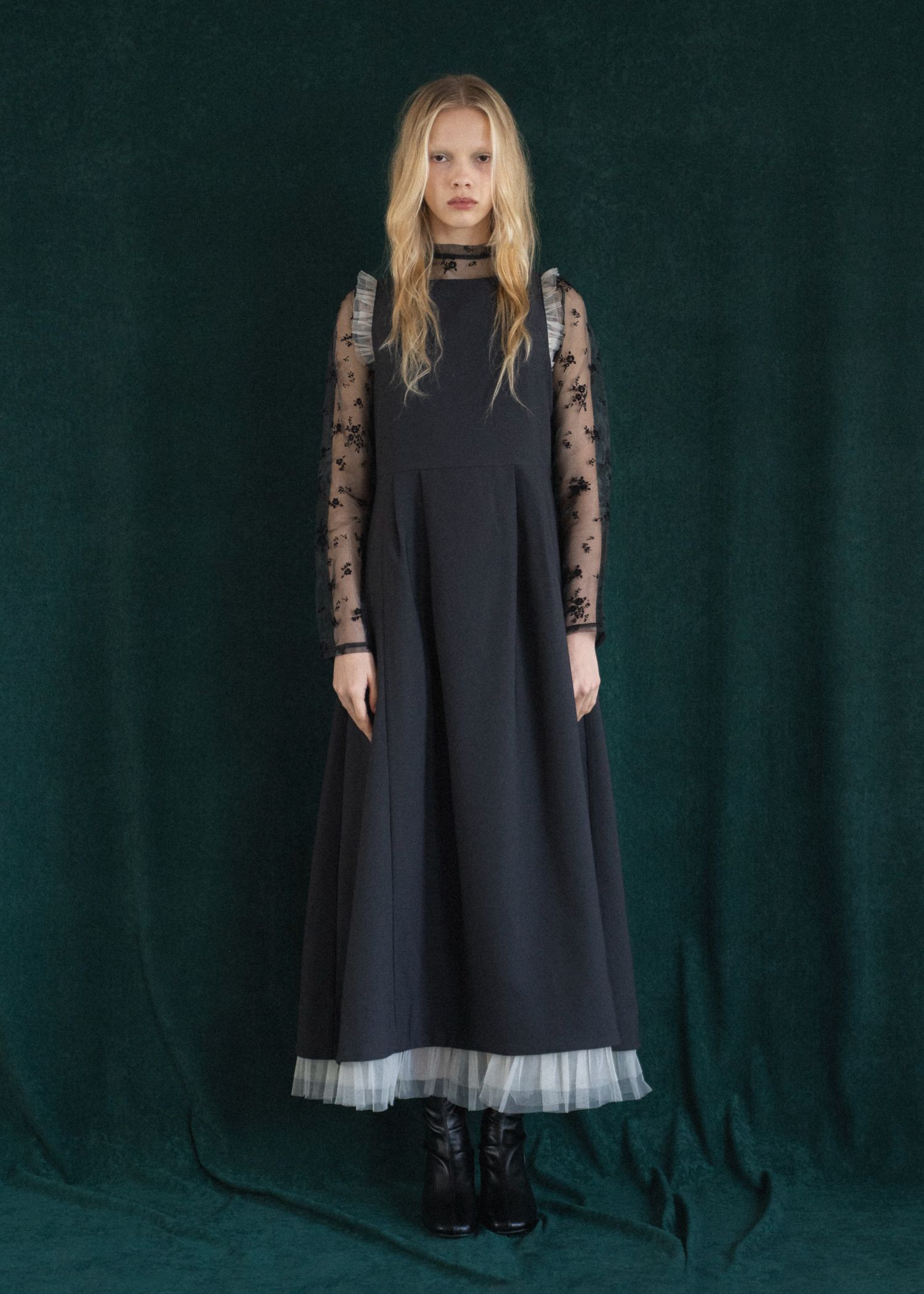 nosleeve hem tiered tulle kersey OP