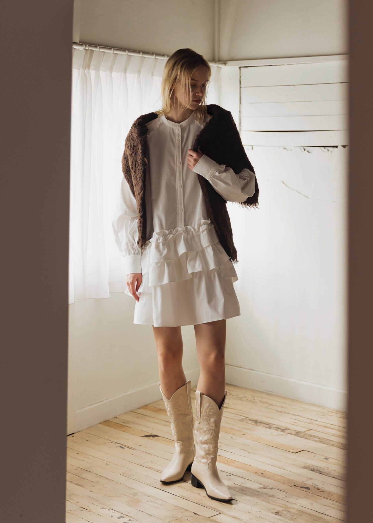 asymmetry hem tiered medium OP