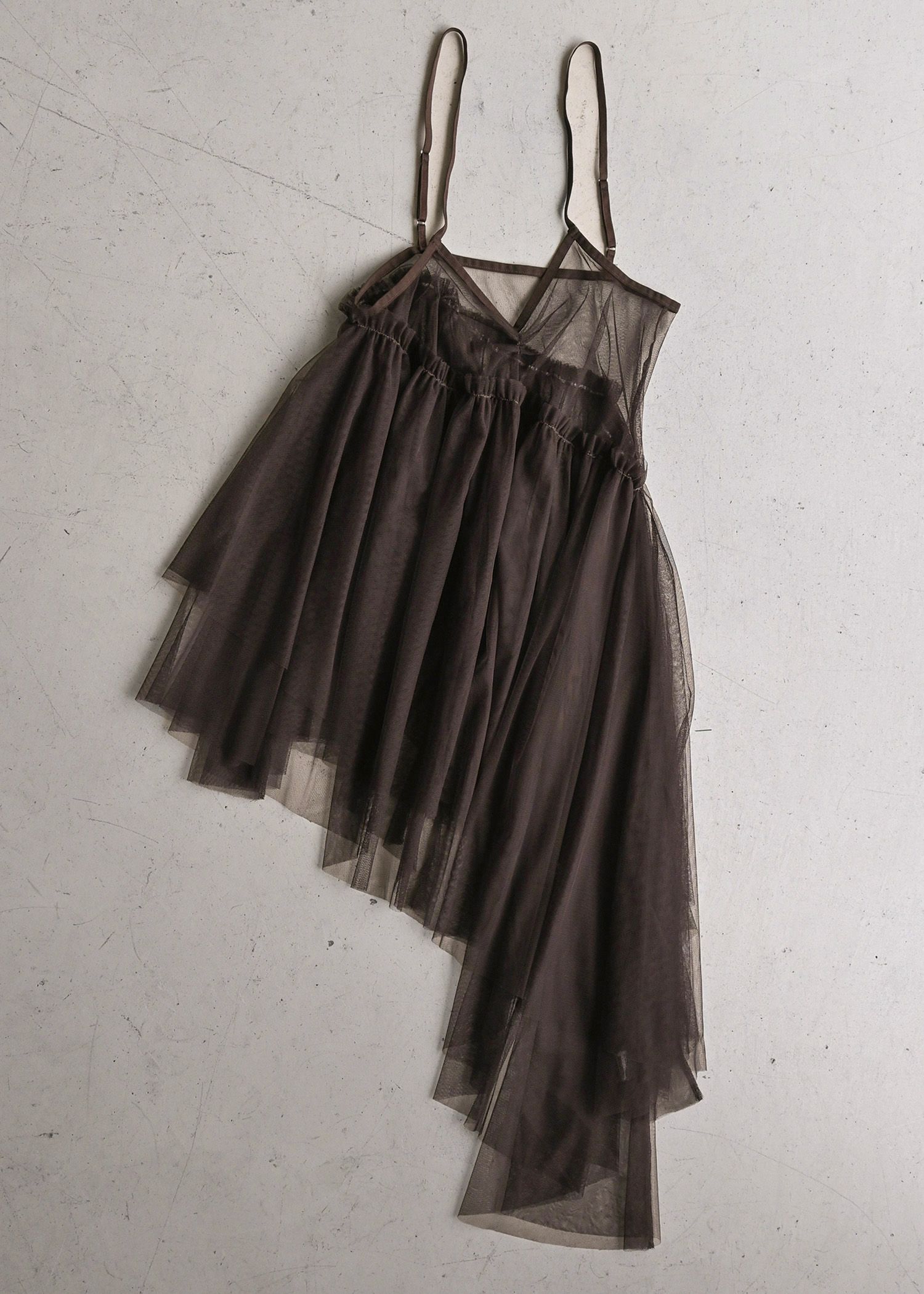 asymmetry layered tulle cami OP