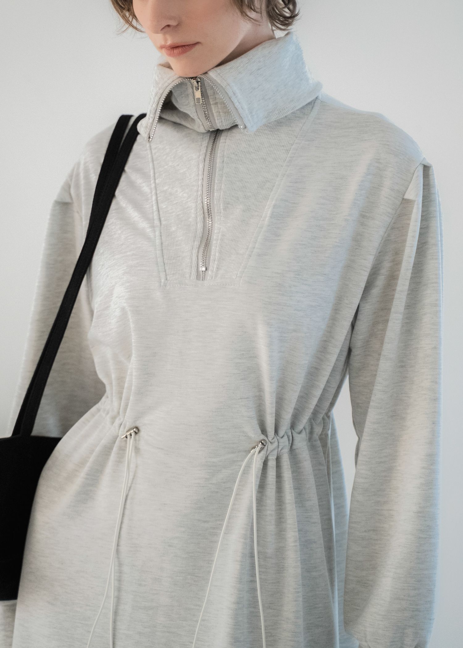 half zip waist drawstring sweat OP