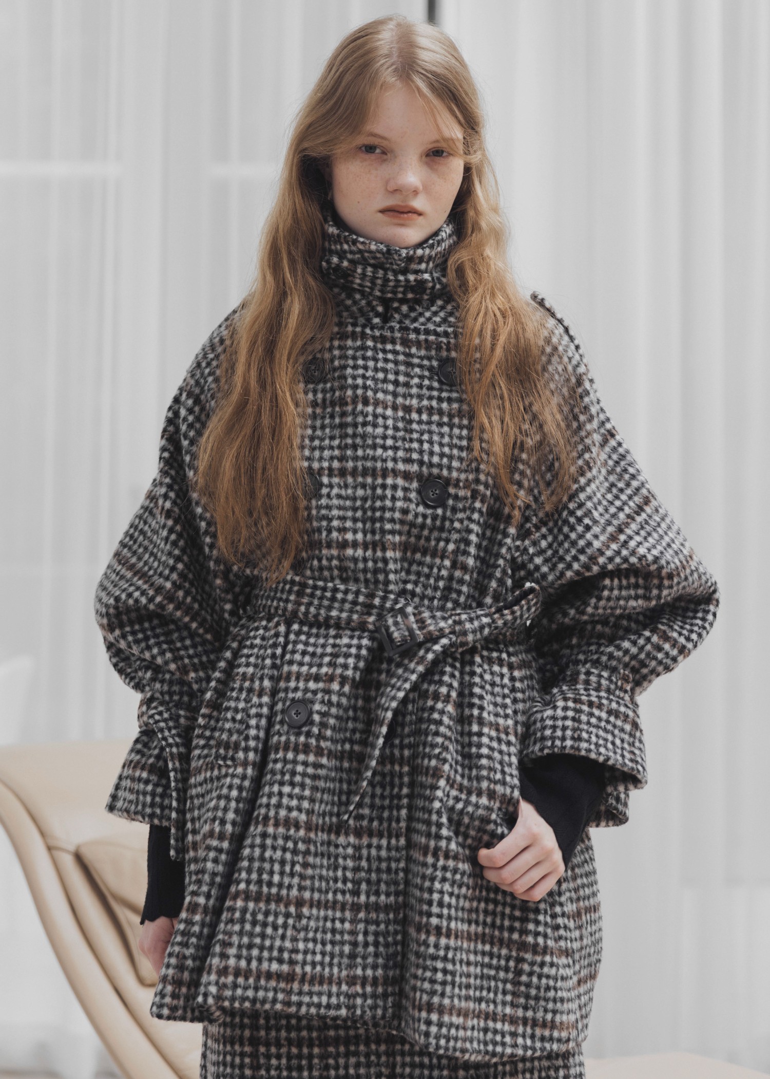 eaphi big collar middle coat ブラウン eaphi big collar middle coat ブラウン eaphi big collar