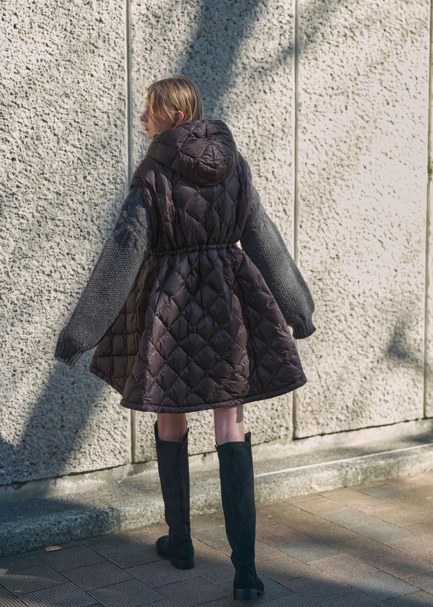 【TAION × WILLFULLY】removable sleeve quilting down coat