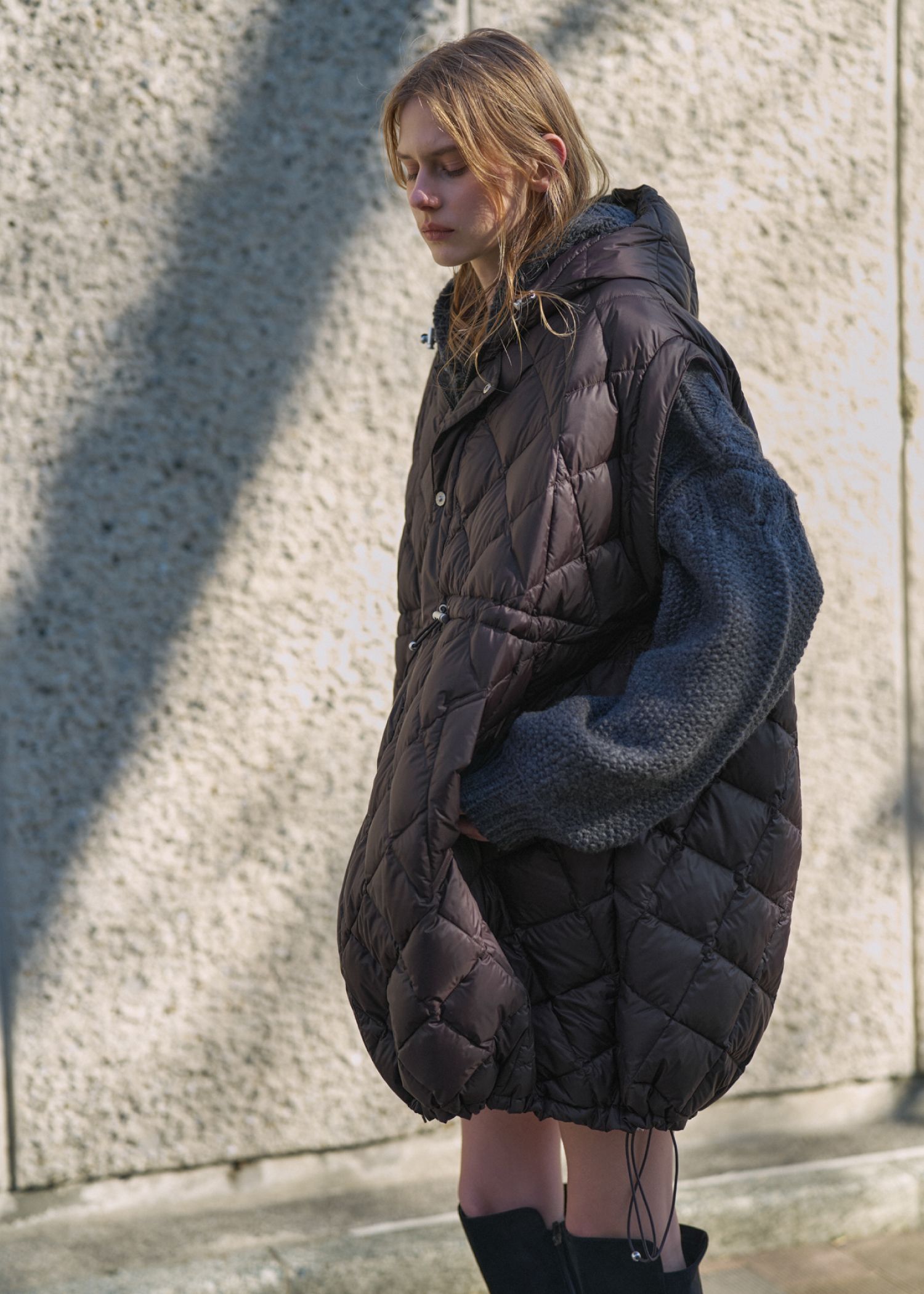 【TAION × WILLFULLY】removable sleeve quilting down coat