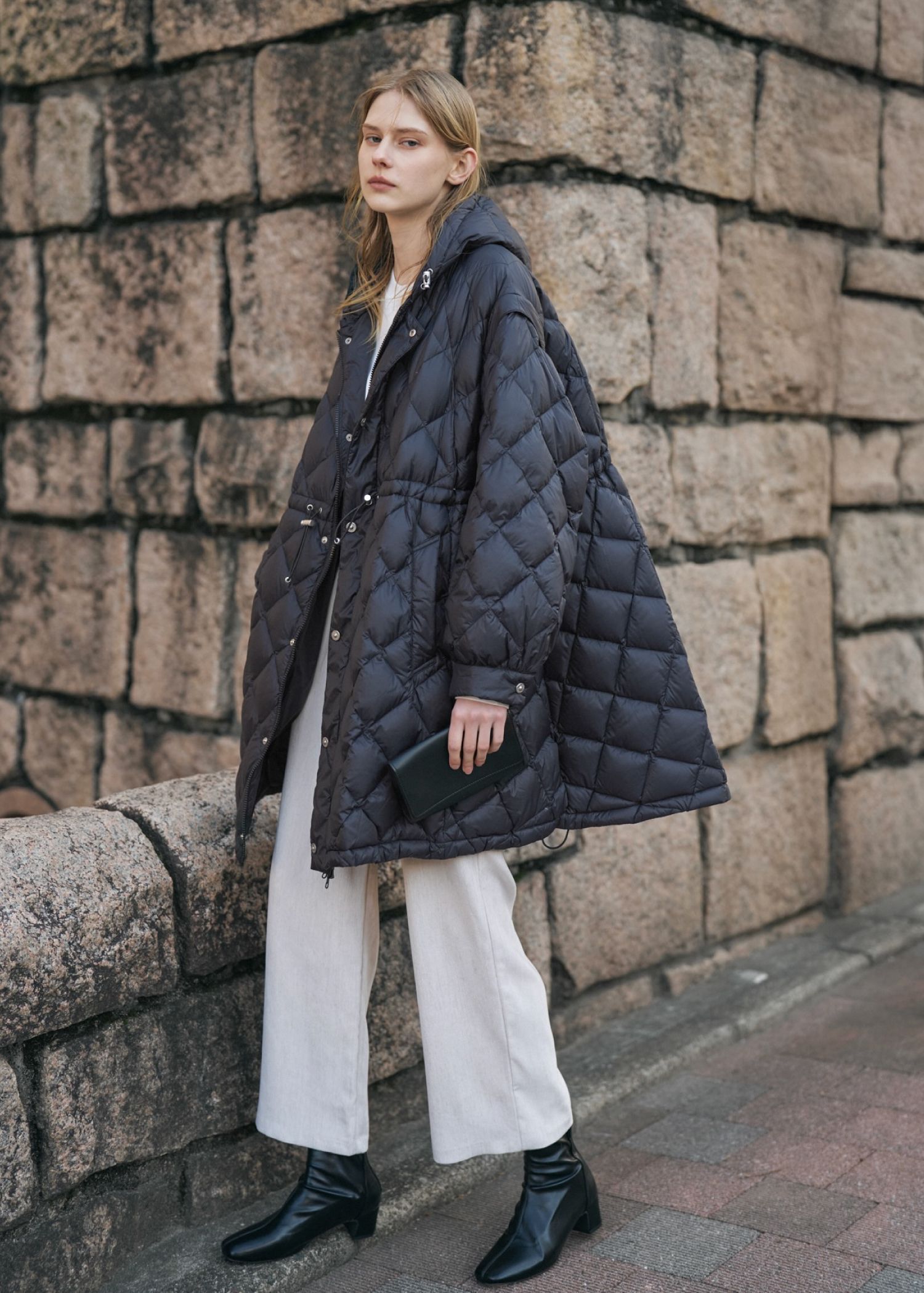 【TAION × WILLFULLY】removable sleeve quilting down coat
