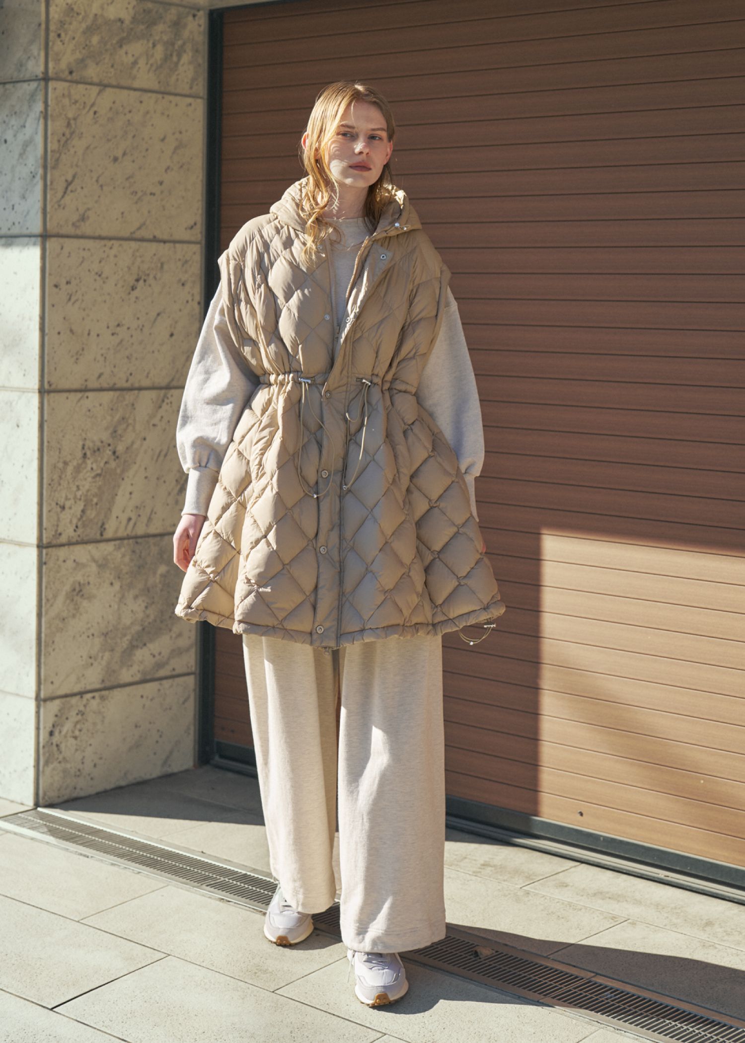 【TAION × WILLFULLY】removable sleeve quilting down coat