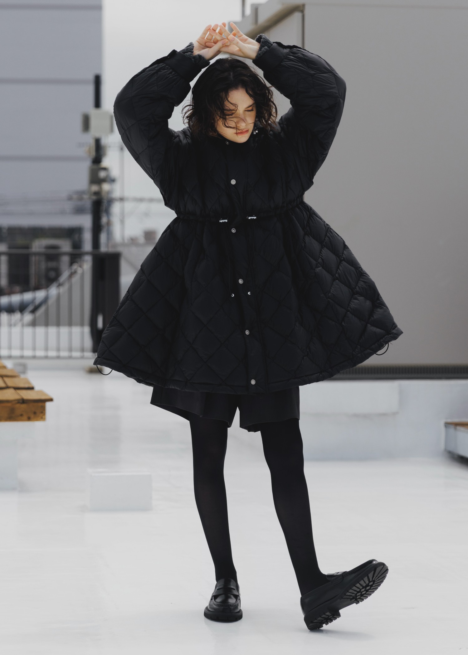 【TAION × WILLFULLY】removable sleeve quilting down coat