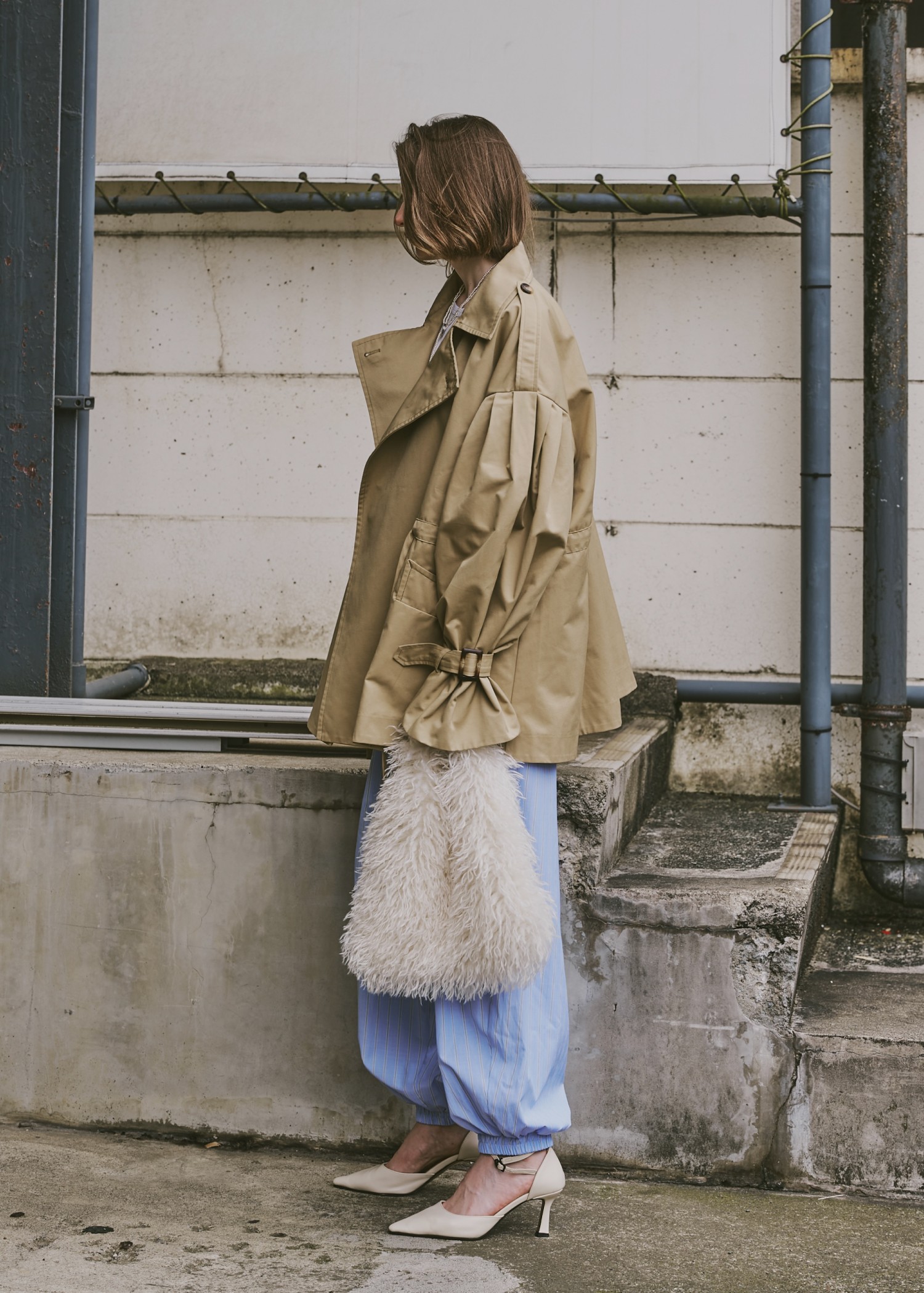 ジャケット・アウター herringbone piping gilet JK trench herringbone piping gilet JK trench