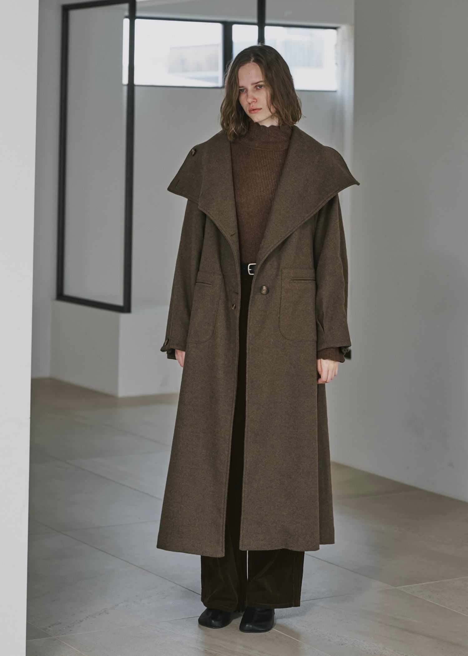 raglan volume sleeve over coat