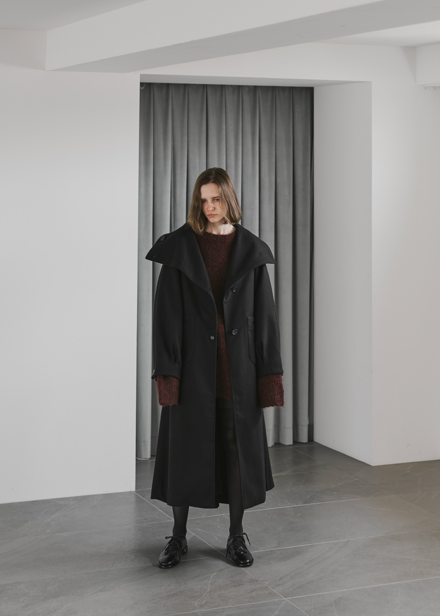 raglan volume sleeve over coat