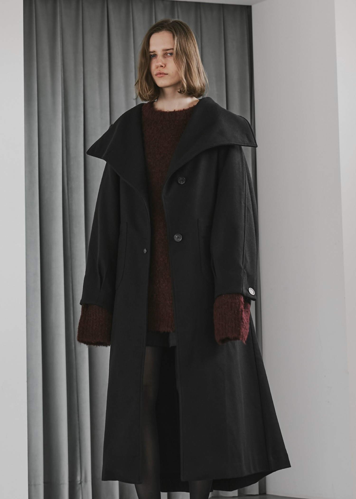 raglan volume sleeve over coat
