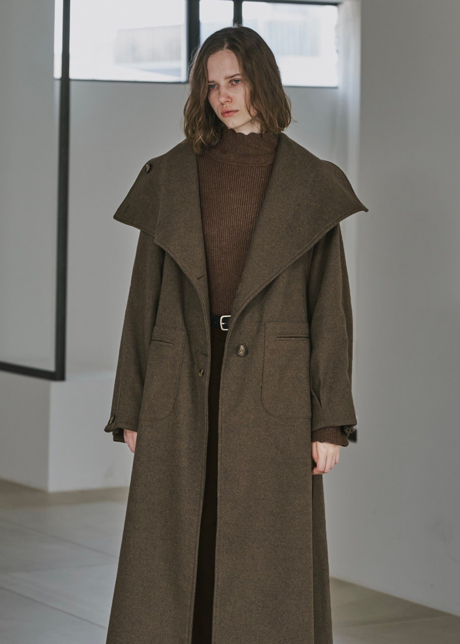 raglan volume sleeve over coat