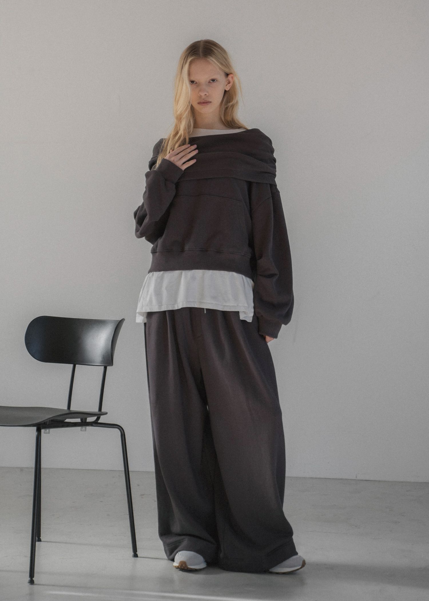 volume tuck drawstring hem sweat PT
