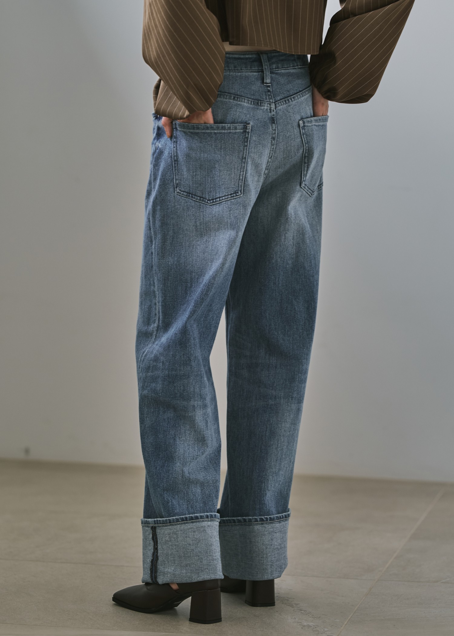 【Healthy DENIM × WILLFULLY】"Chronos" rollup straight denim PT