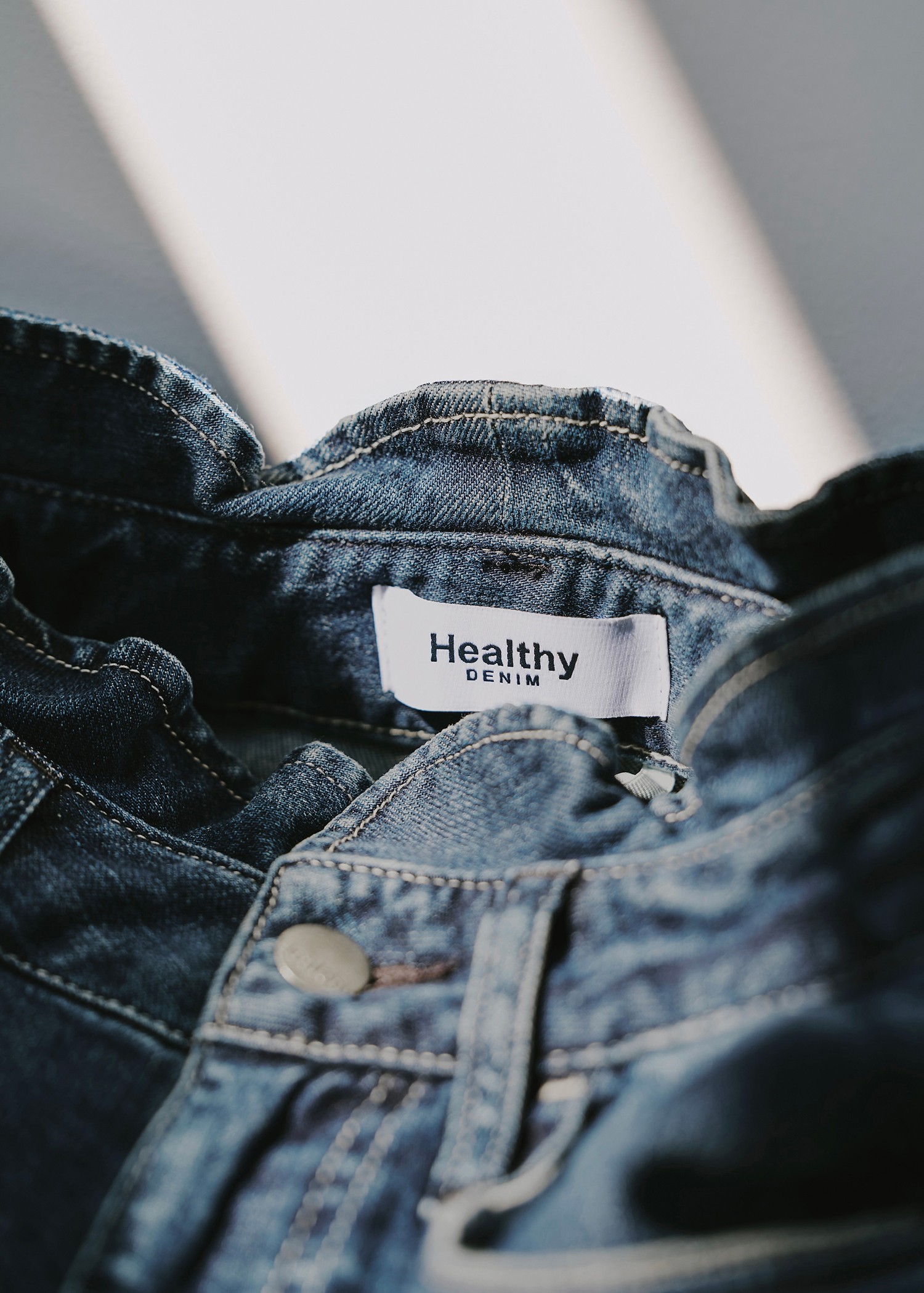 【Healthy DENIM × WILLFULLY】"Harmonia" waist frill wide denim PT