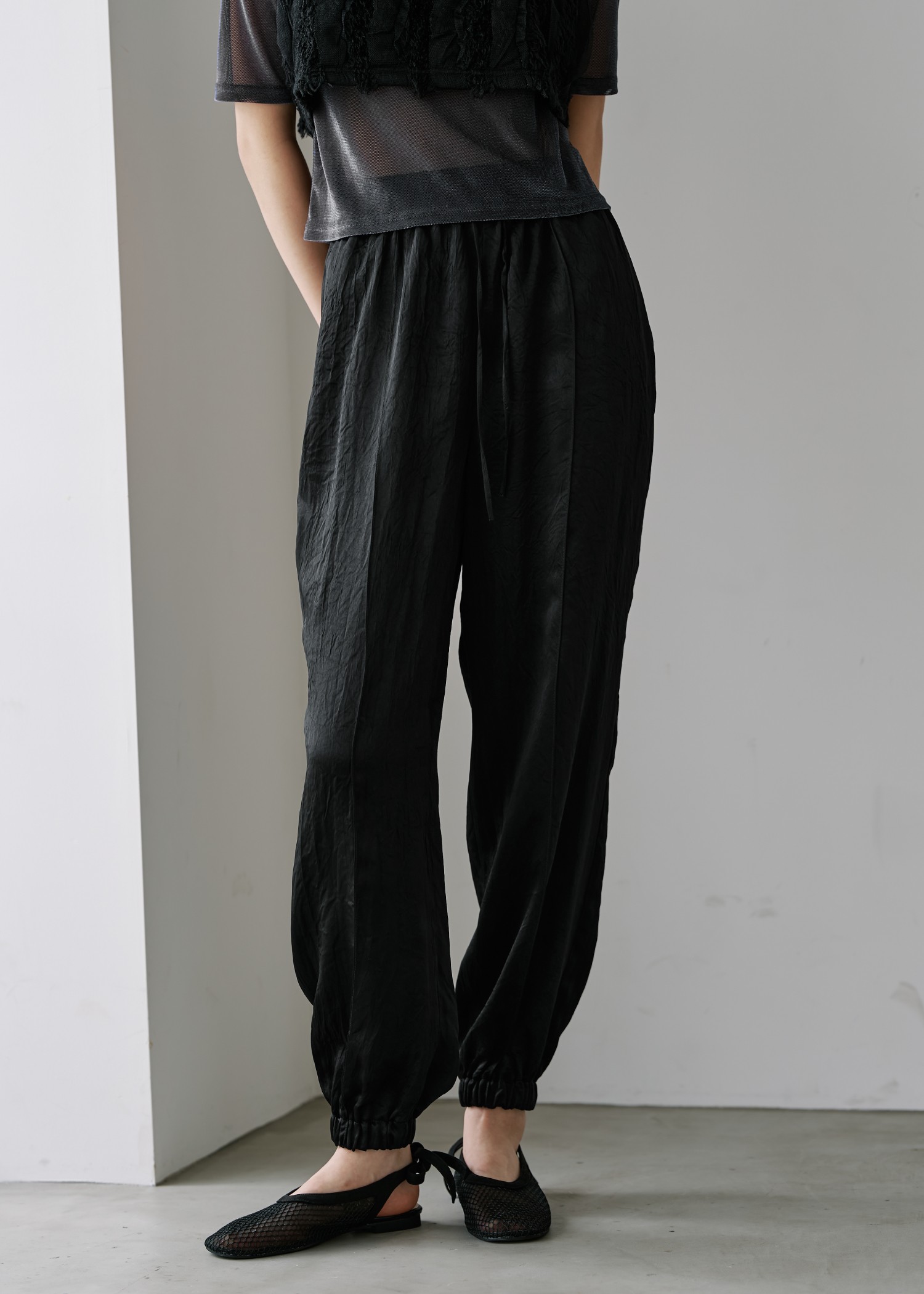 andwang Waist frill ribbon pants コンビニ払い❌ 残りわずか〉flap waist wide pants | Chóu Chóu ma Cheri