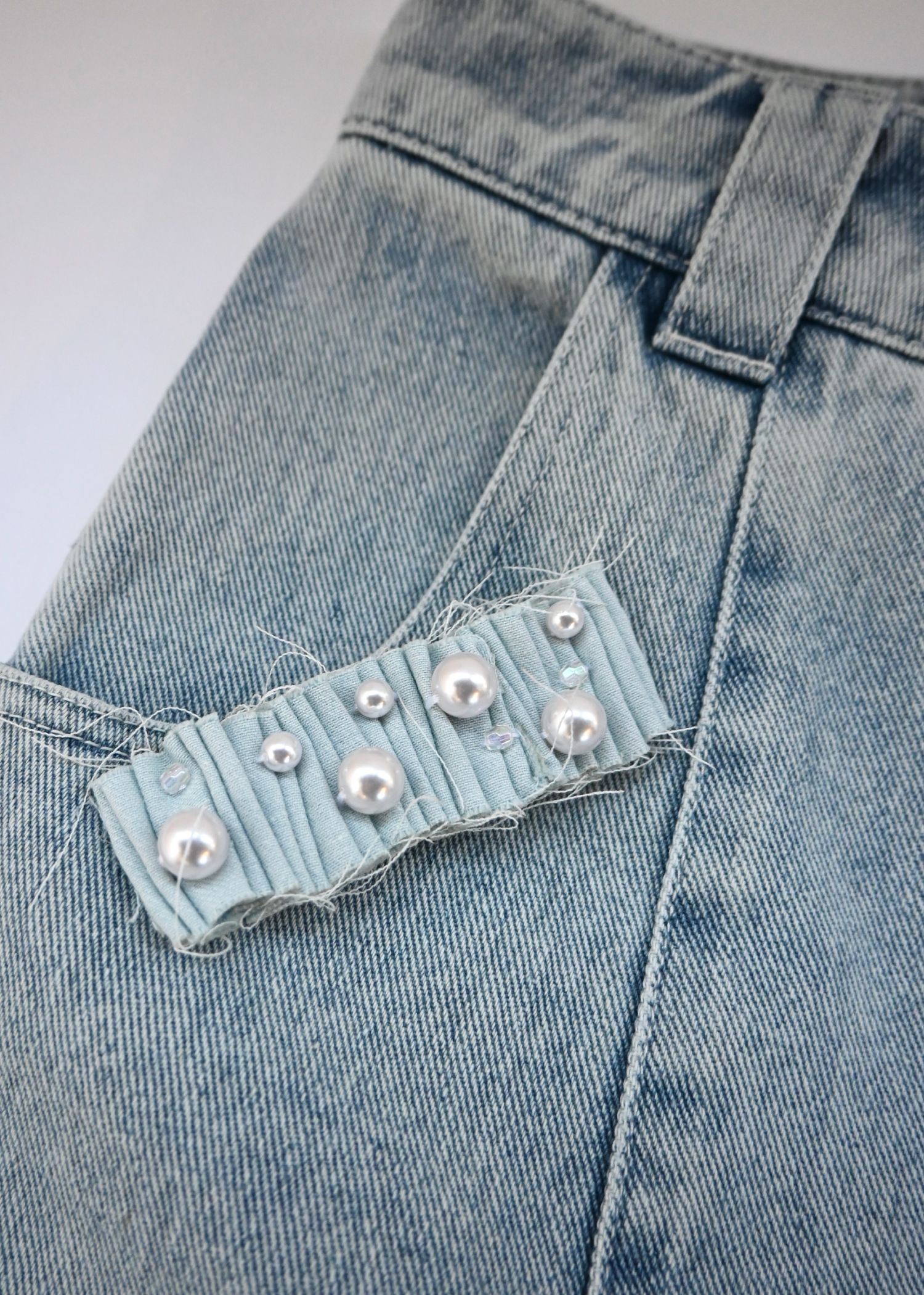hem adjust center seam broach denim PT