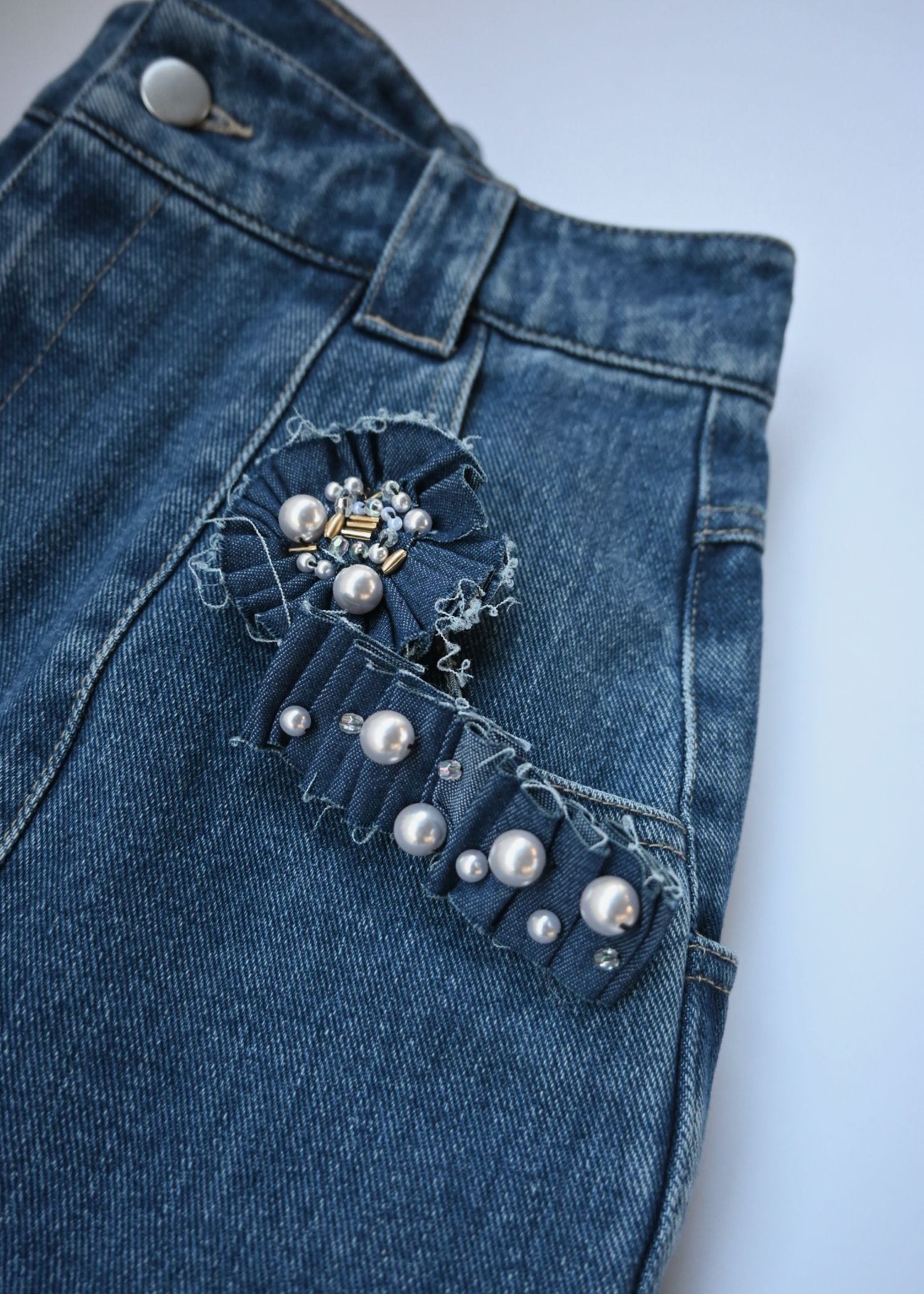 hem adjust center seam broach denim PT