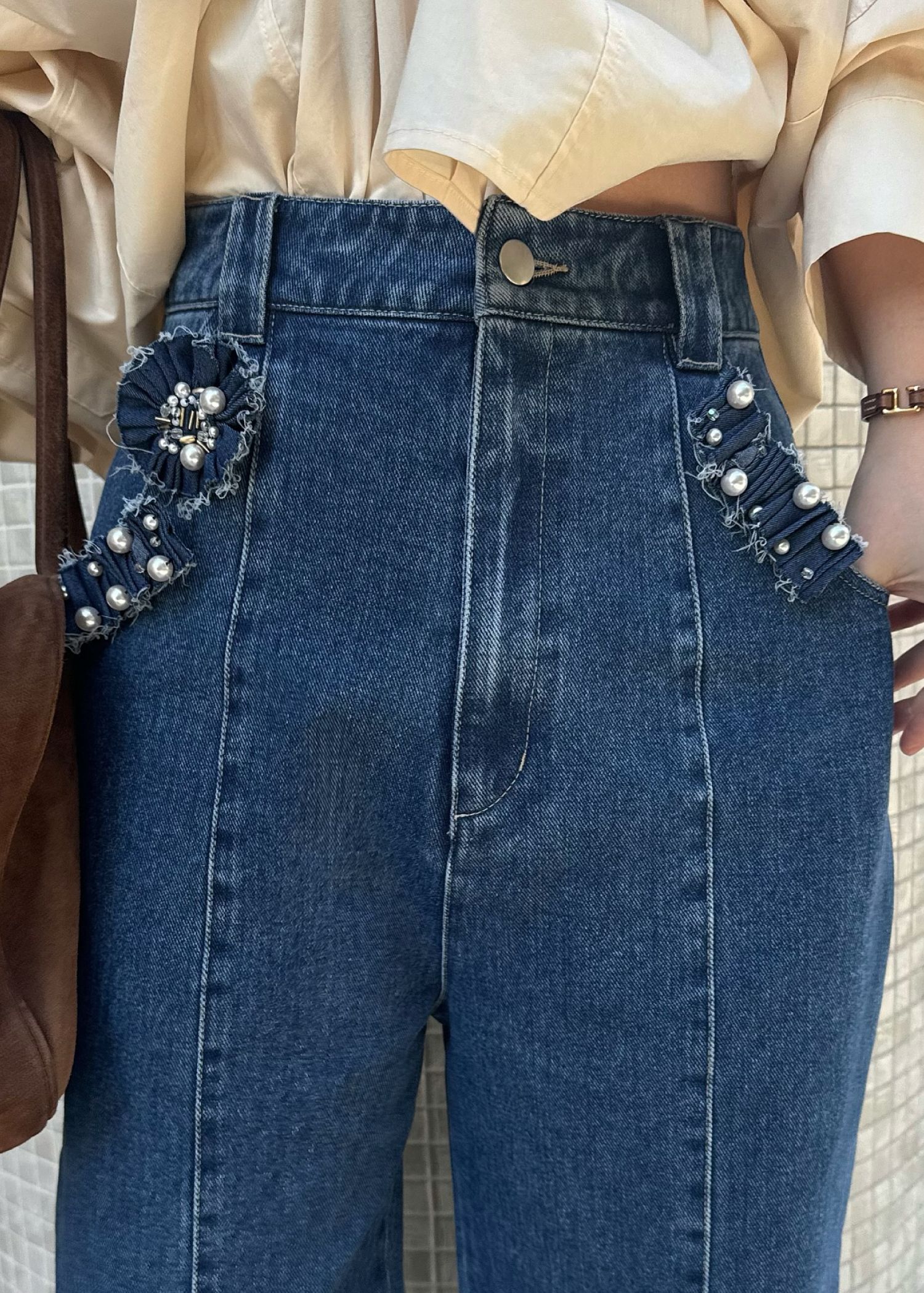 hem adjust center seam broach denim PT