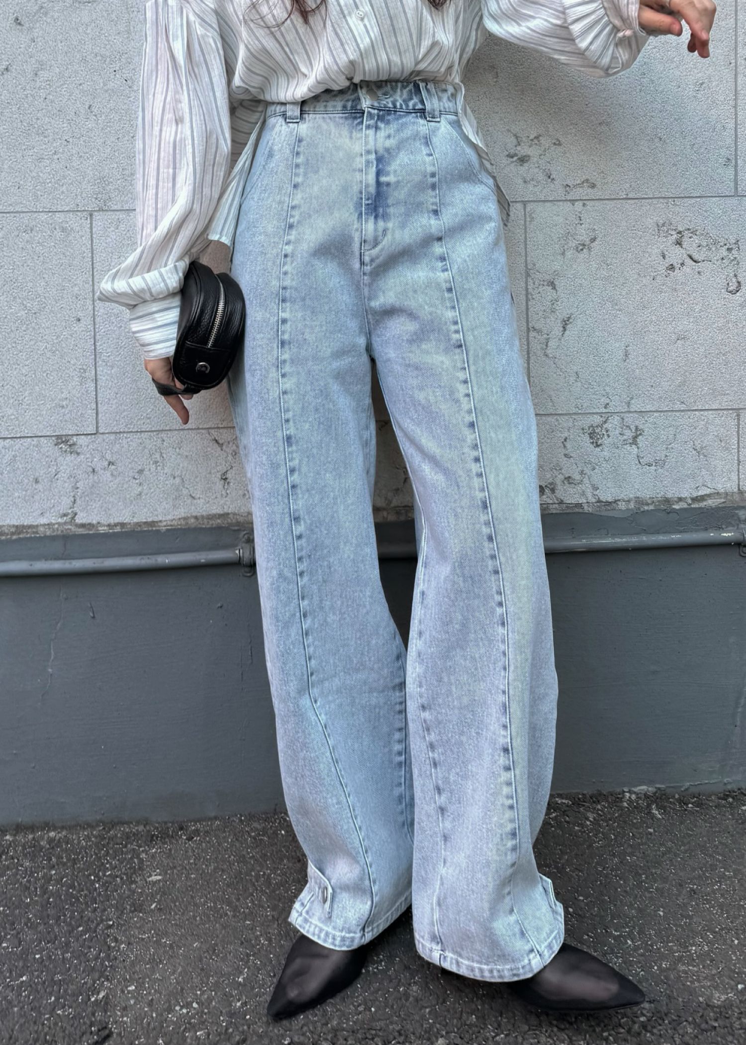 hem adjust center seam broach denim PT