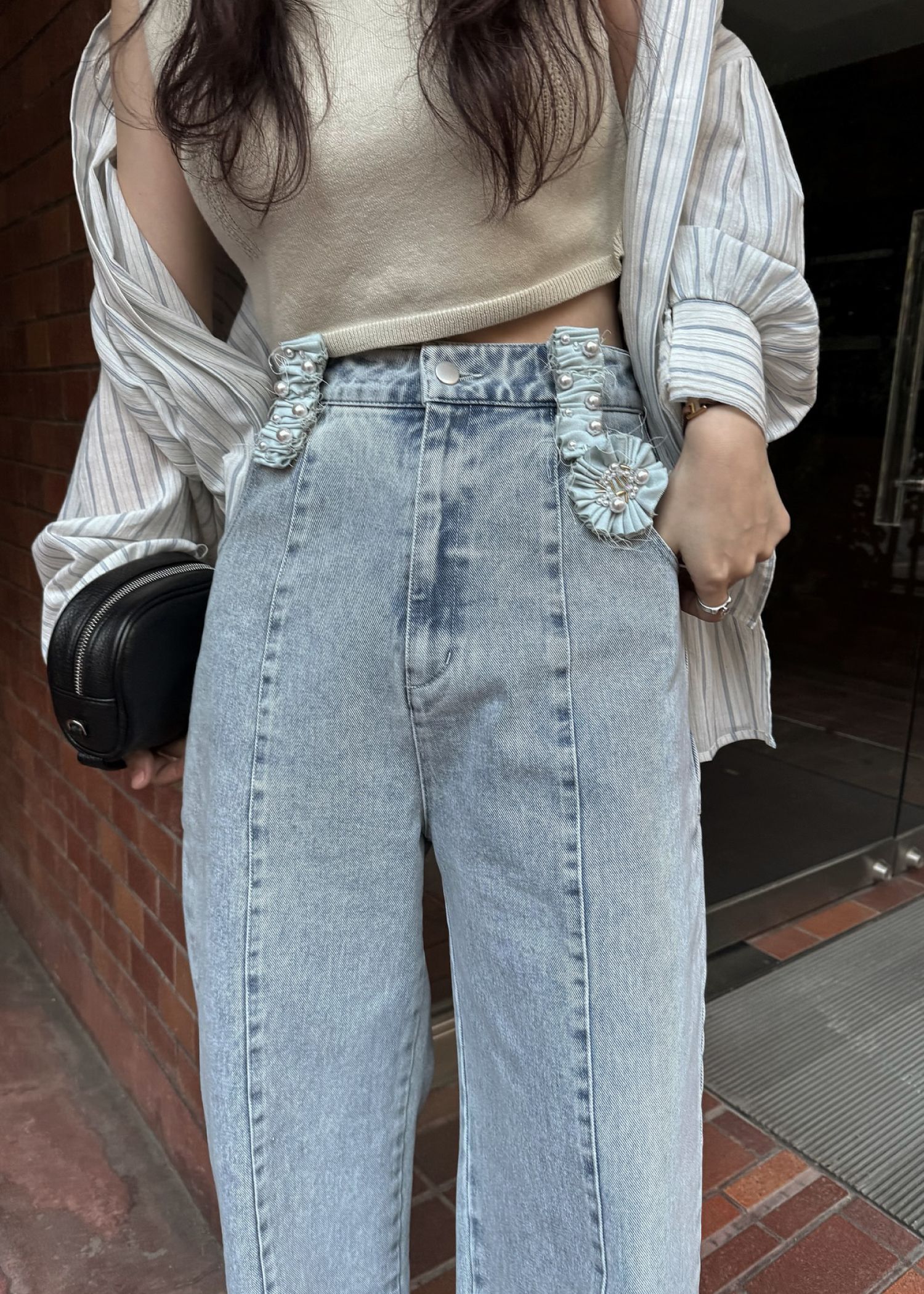 hem adjust center seam broach denim PT