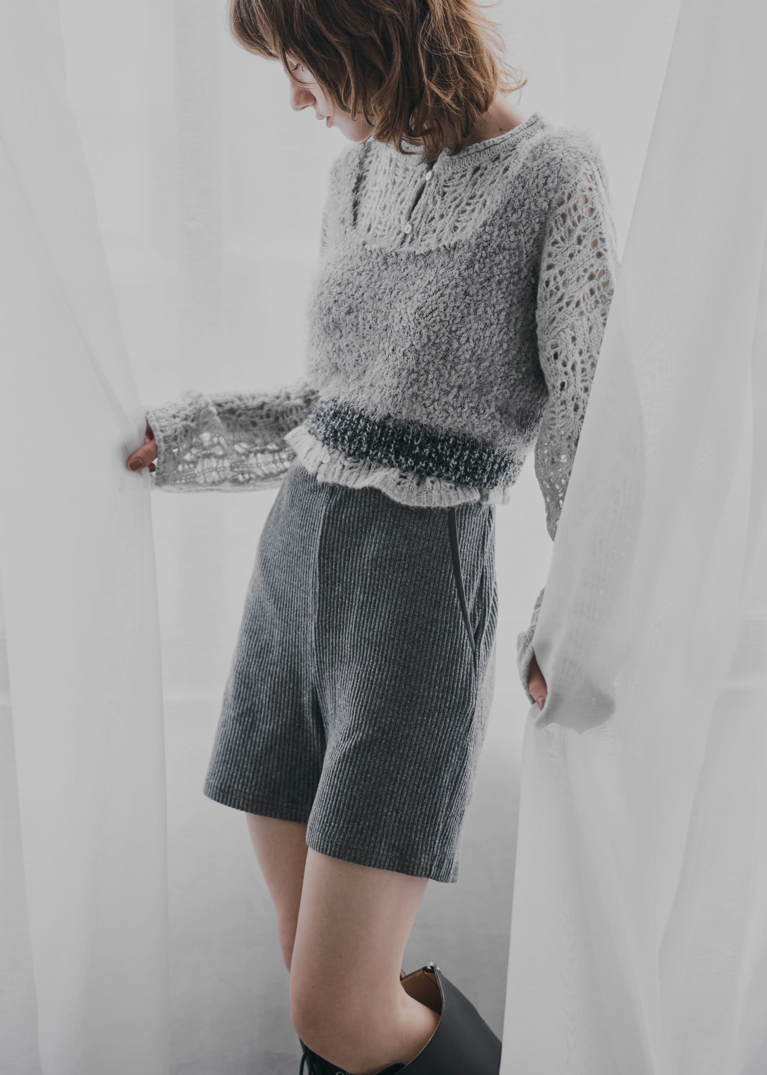 pocket piece name brushed rib S/PT