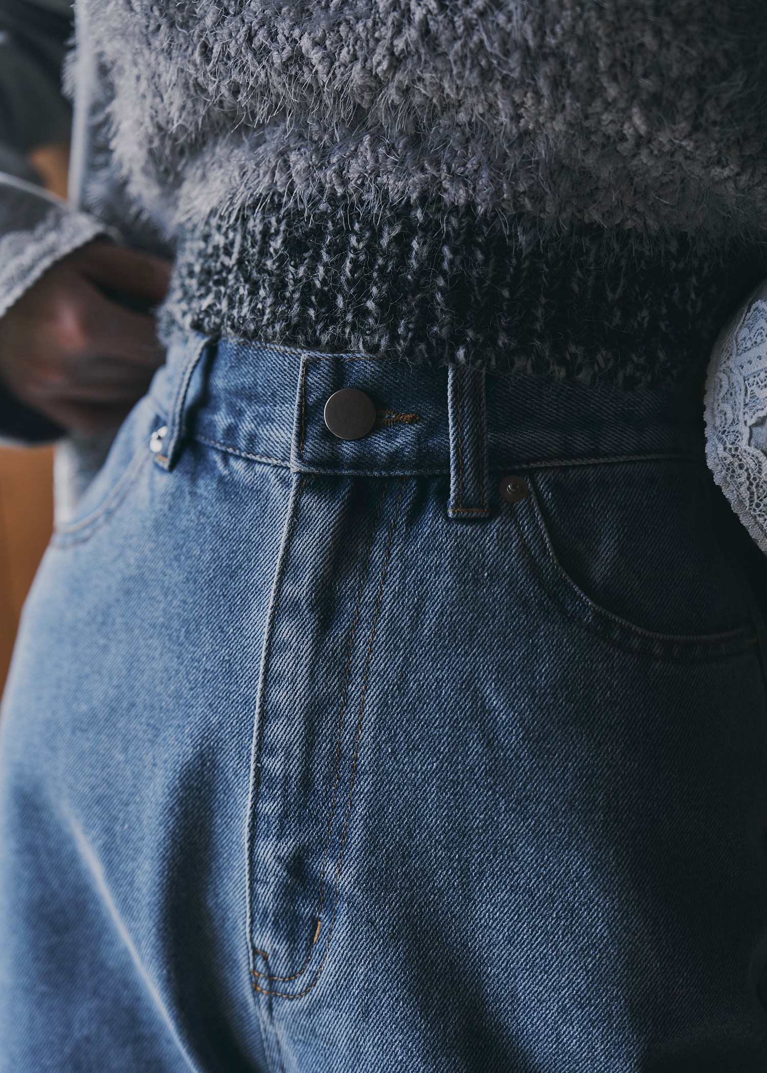 elastic waist more high denim PT