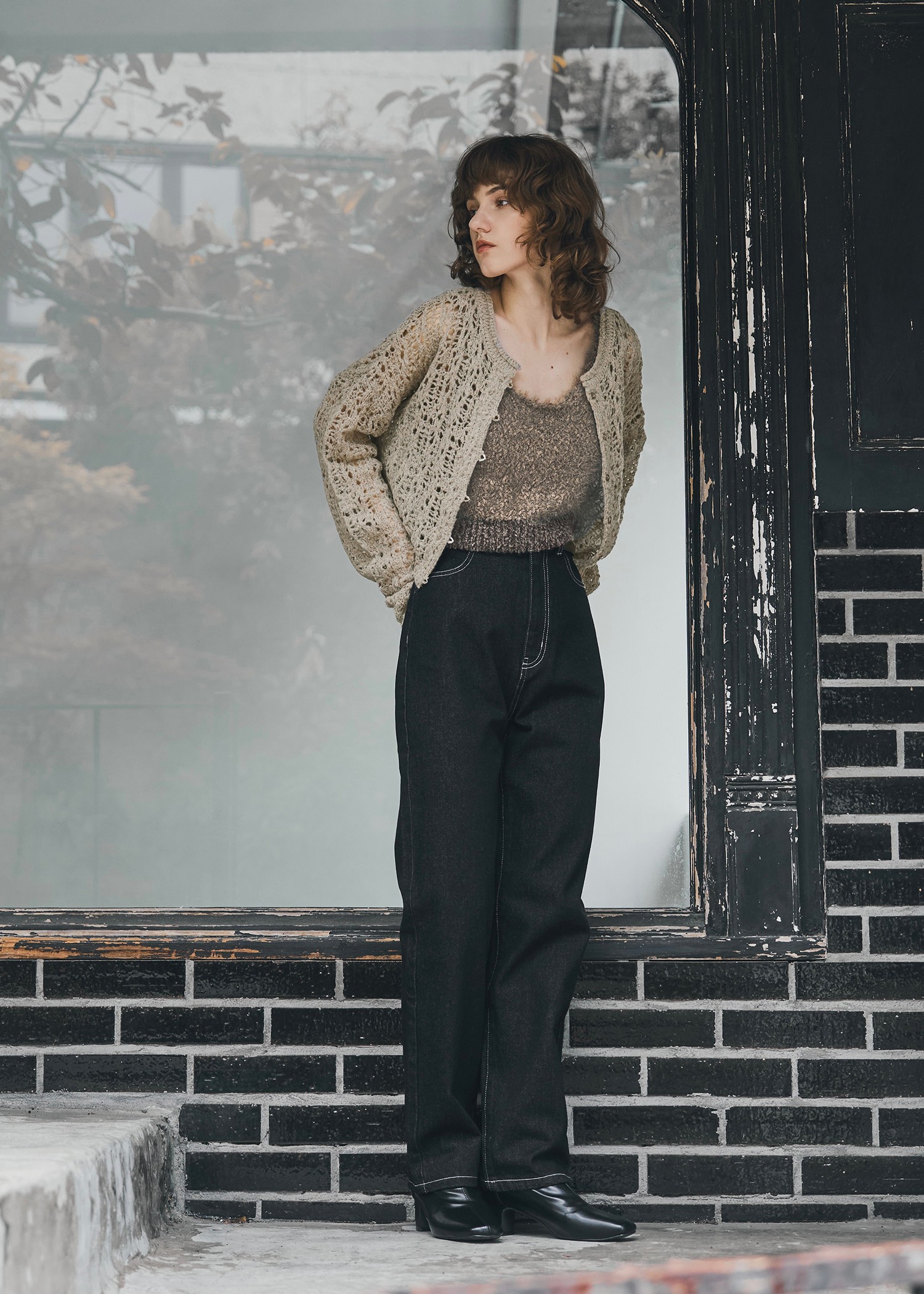 elastic waist more high denim PT