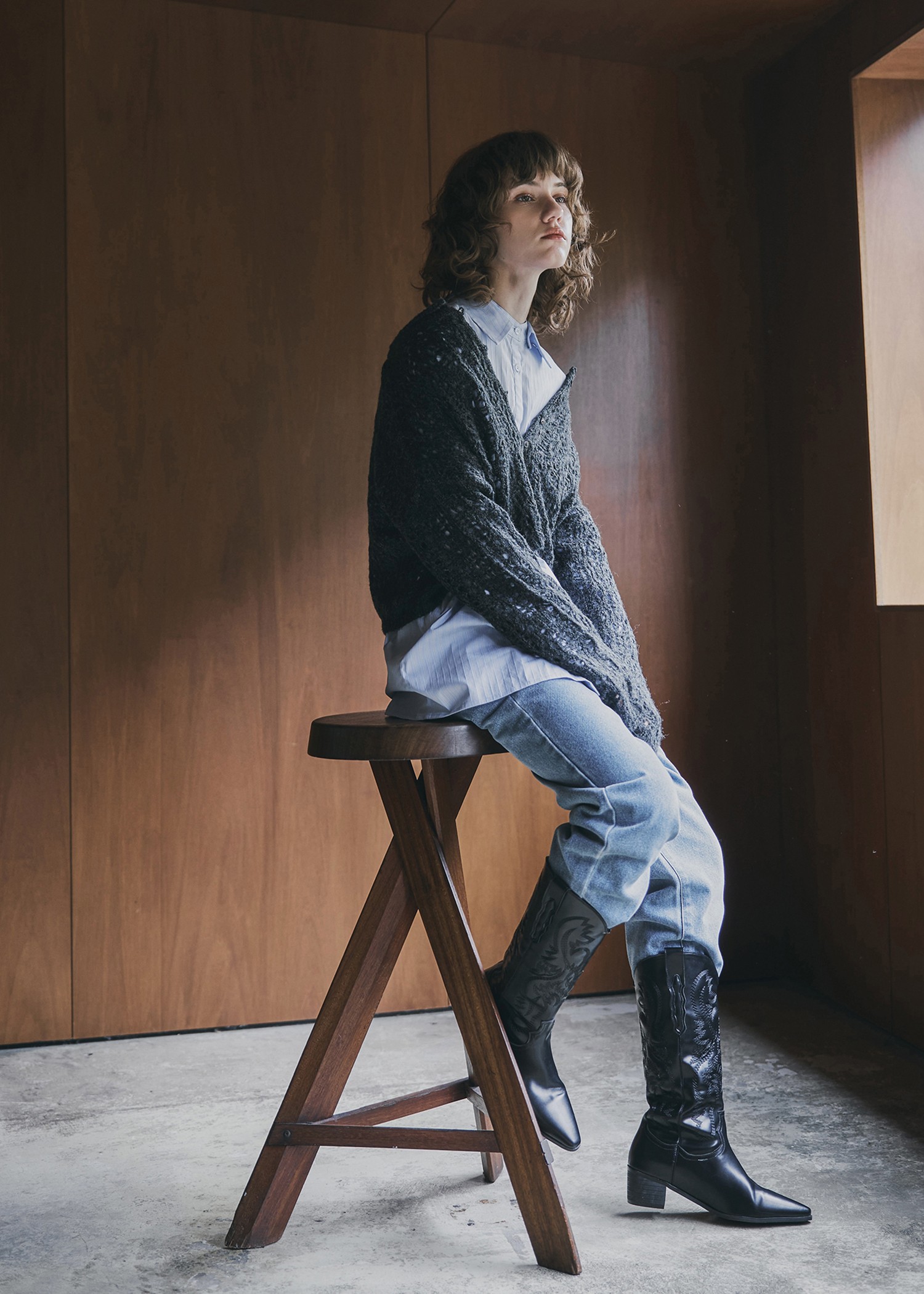 elastic waist more high denim PT