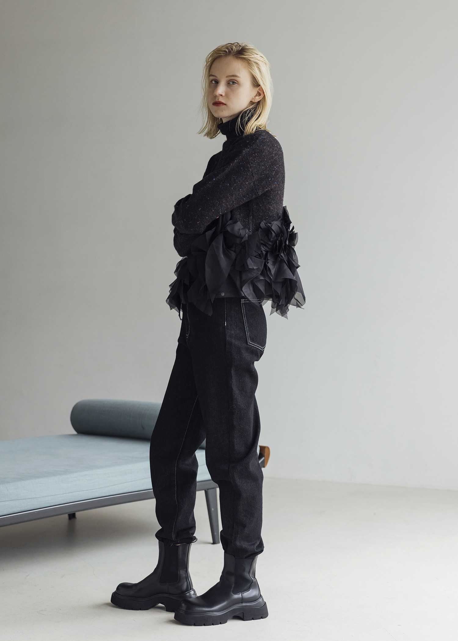 elastic waist more high denim PT