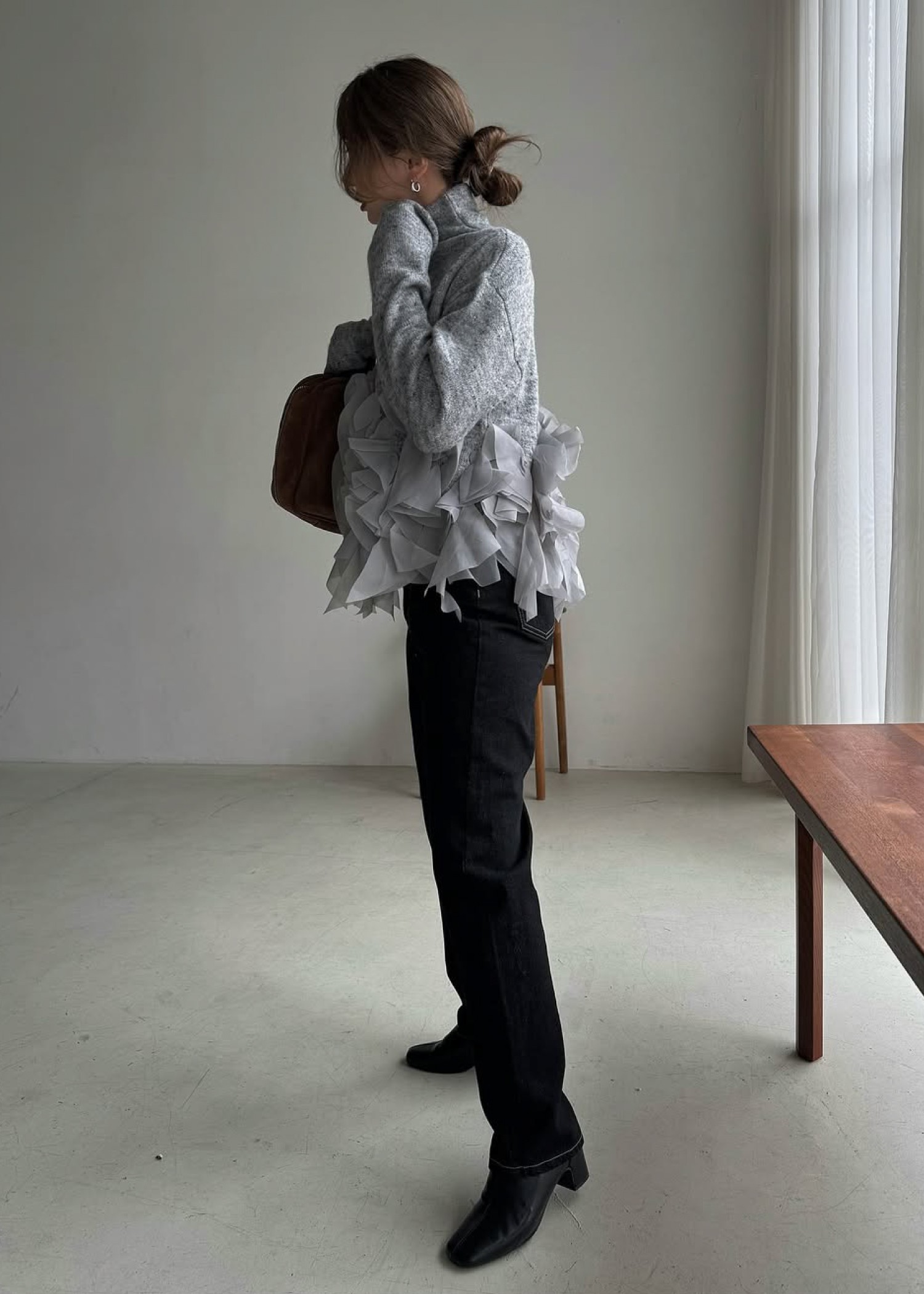 elastic waist more high denim PT