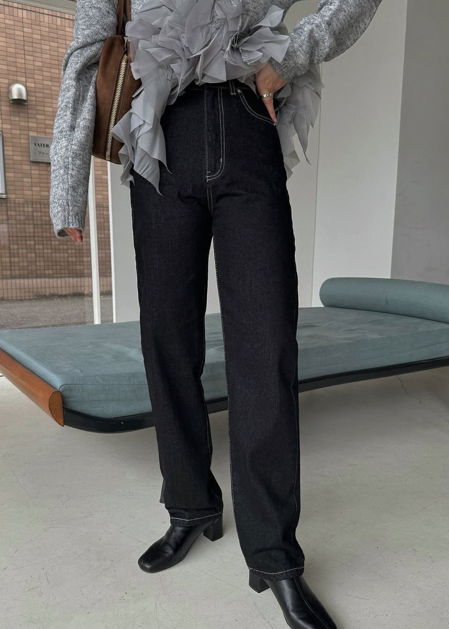 elastic waist more high denim PT